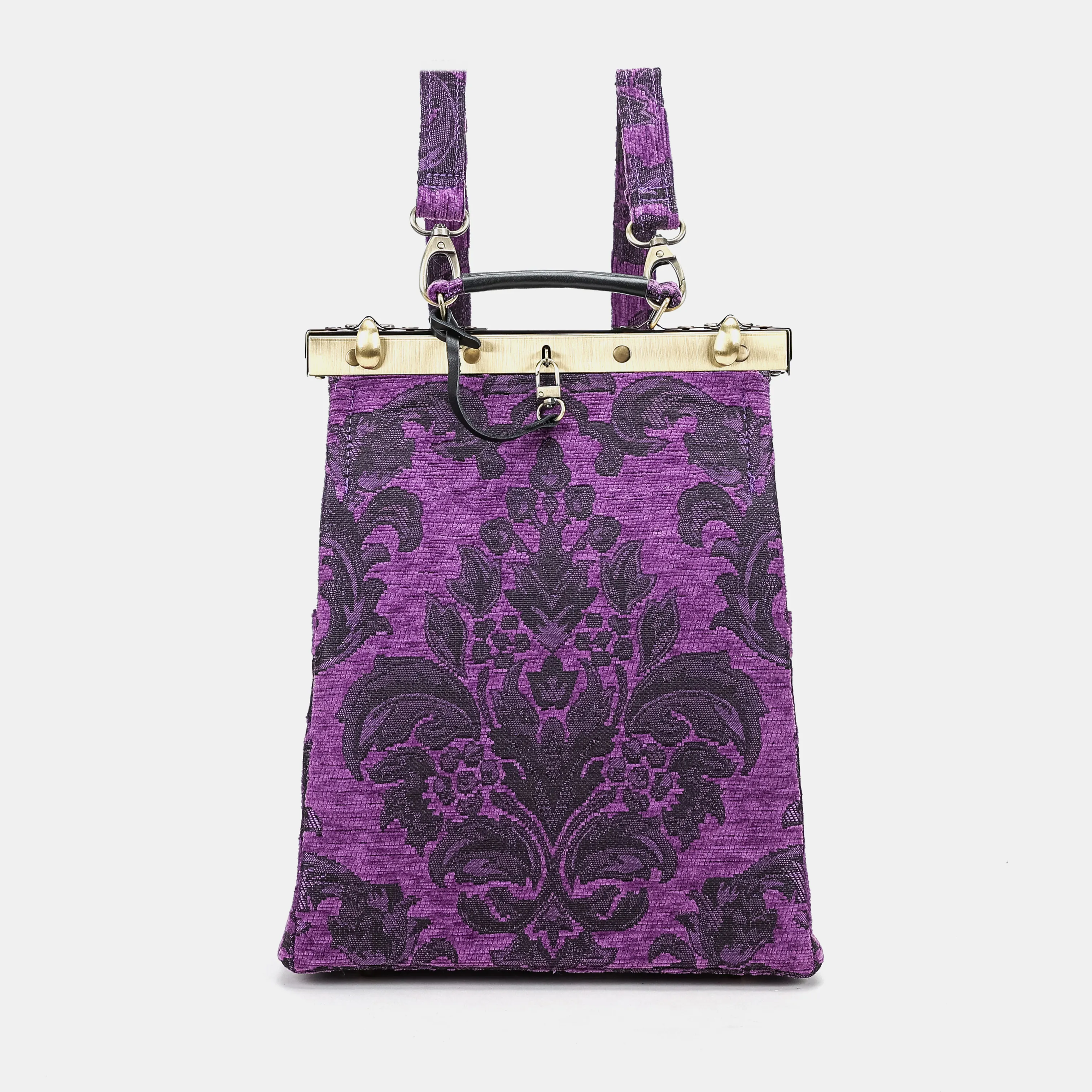 Victorian Blossom Purple Helena Carpet Backpack Gladstone Bag - Image 2