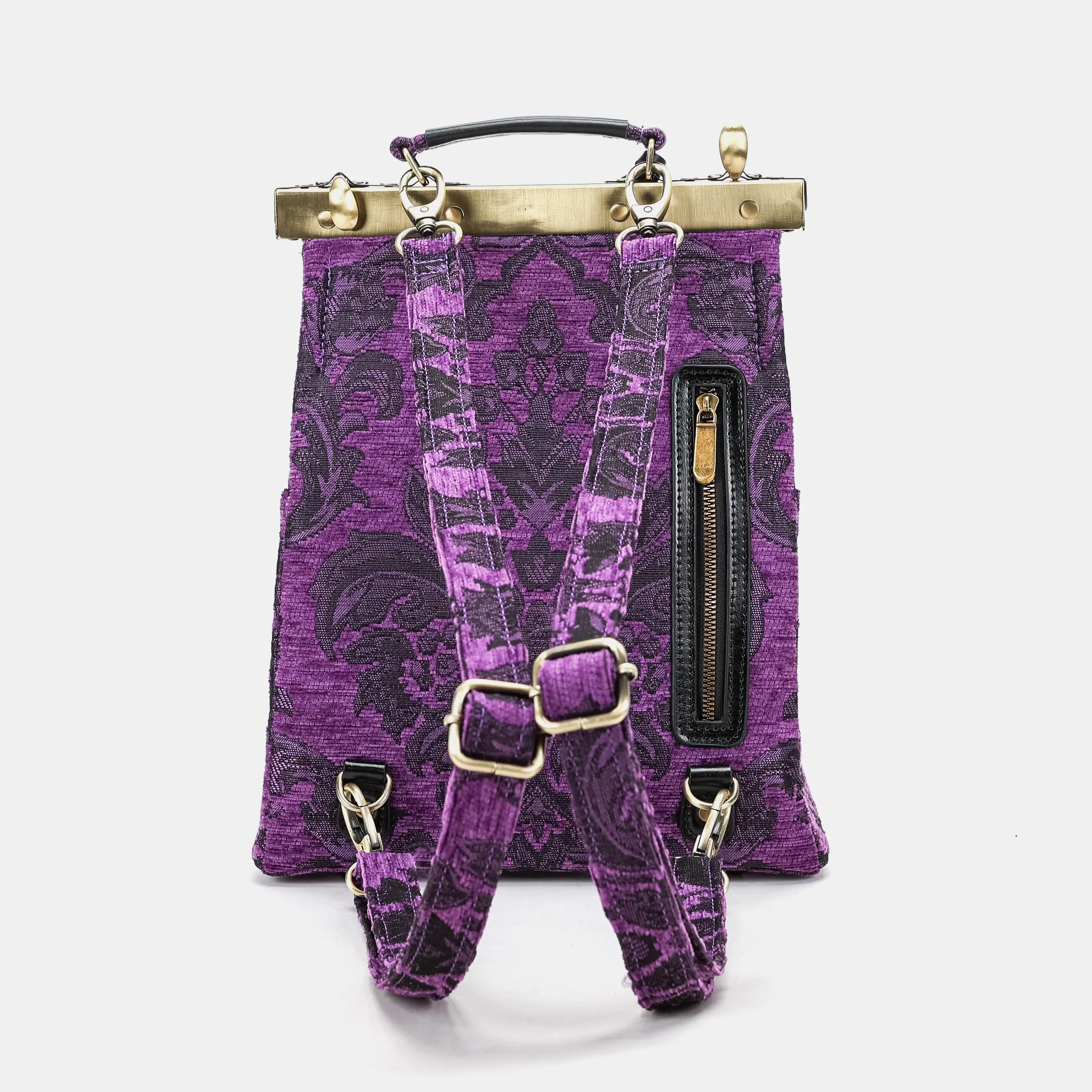 Victorian Blossom Purple Helena Carpet Backpack Gladstone Bag - Image 4