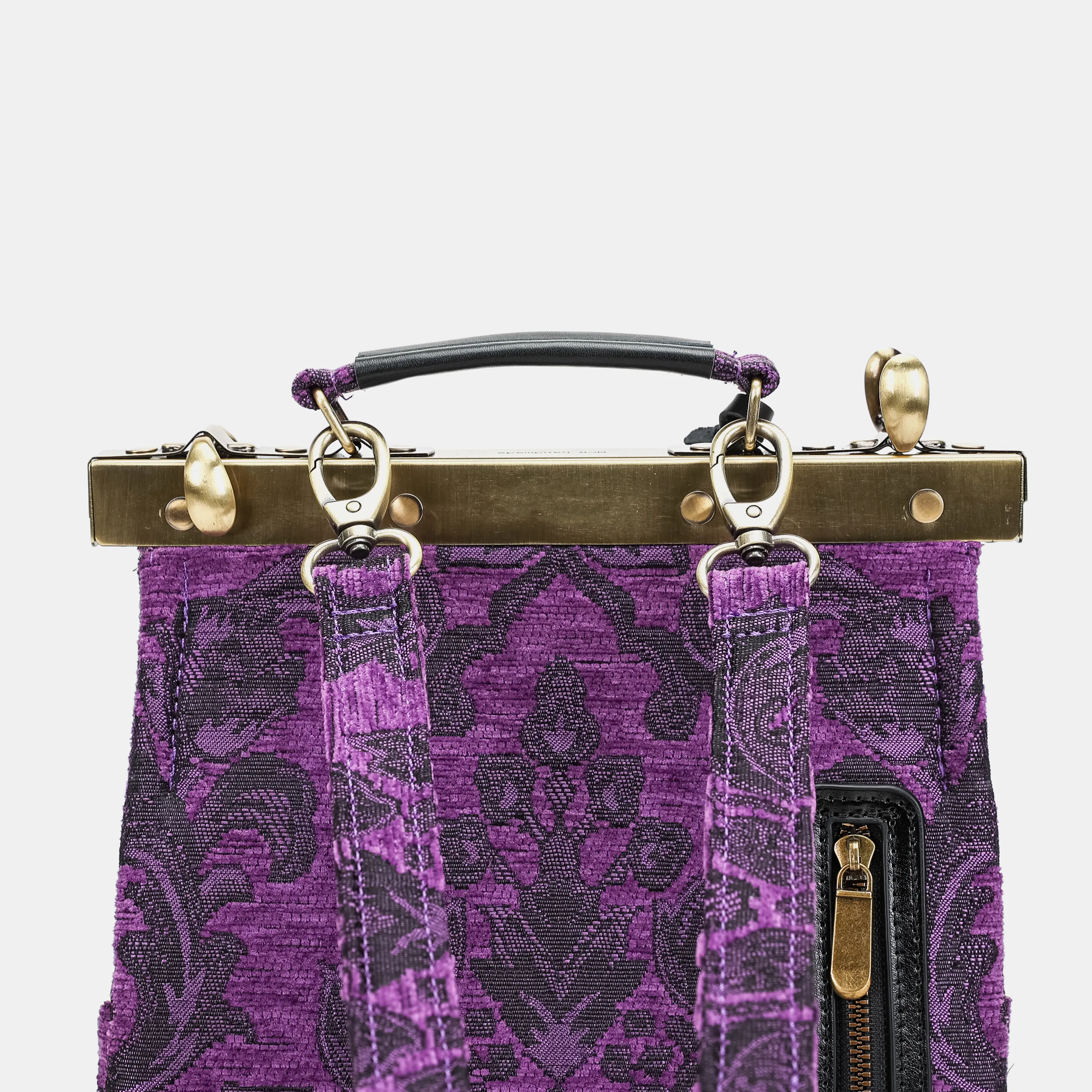 Victorian Blossom Purple Helena Carpet Backpack Gladstone Bag - Image 5