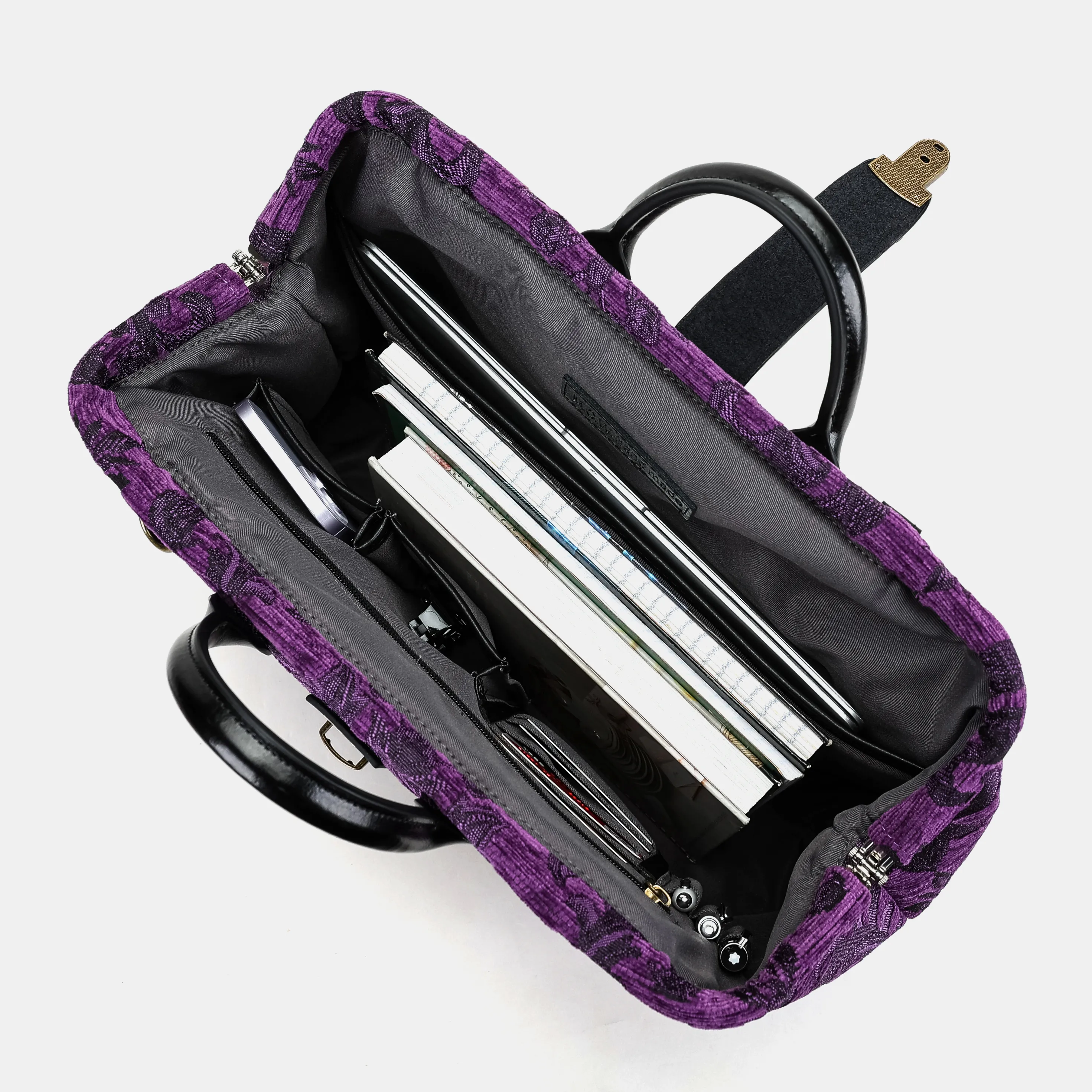 Victorian Blossom Purple Laptop Work Bag - Image 6