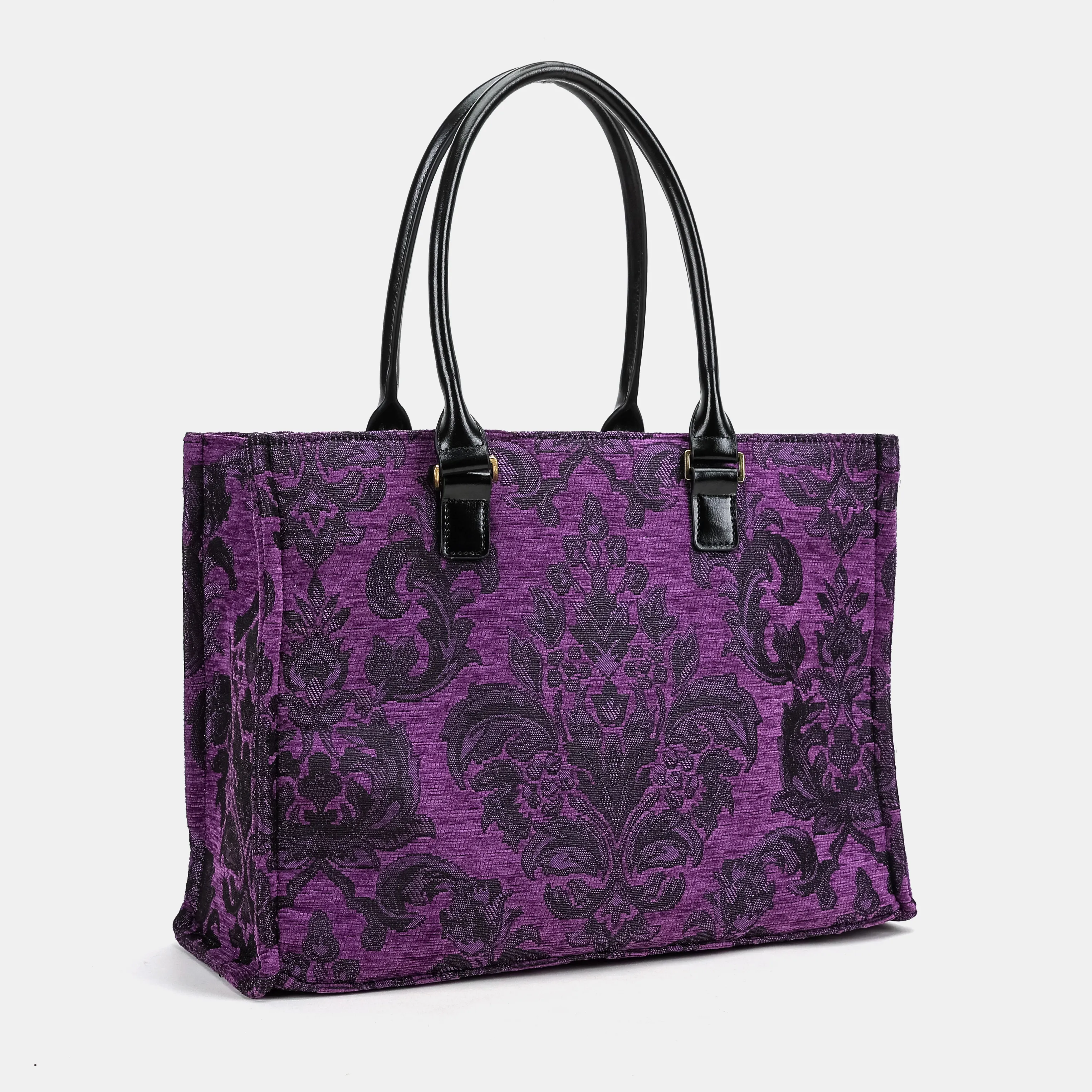 Victorian Blossom Purple Laptop Work Tote - Image 2