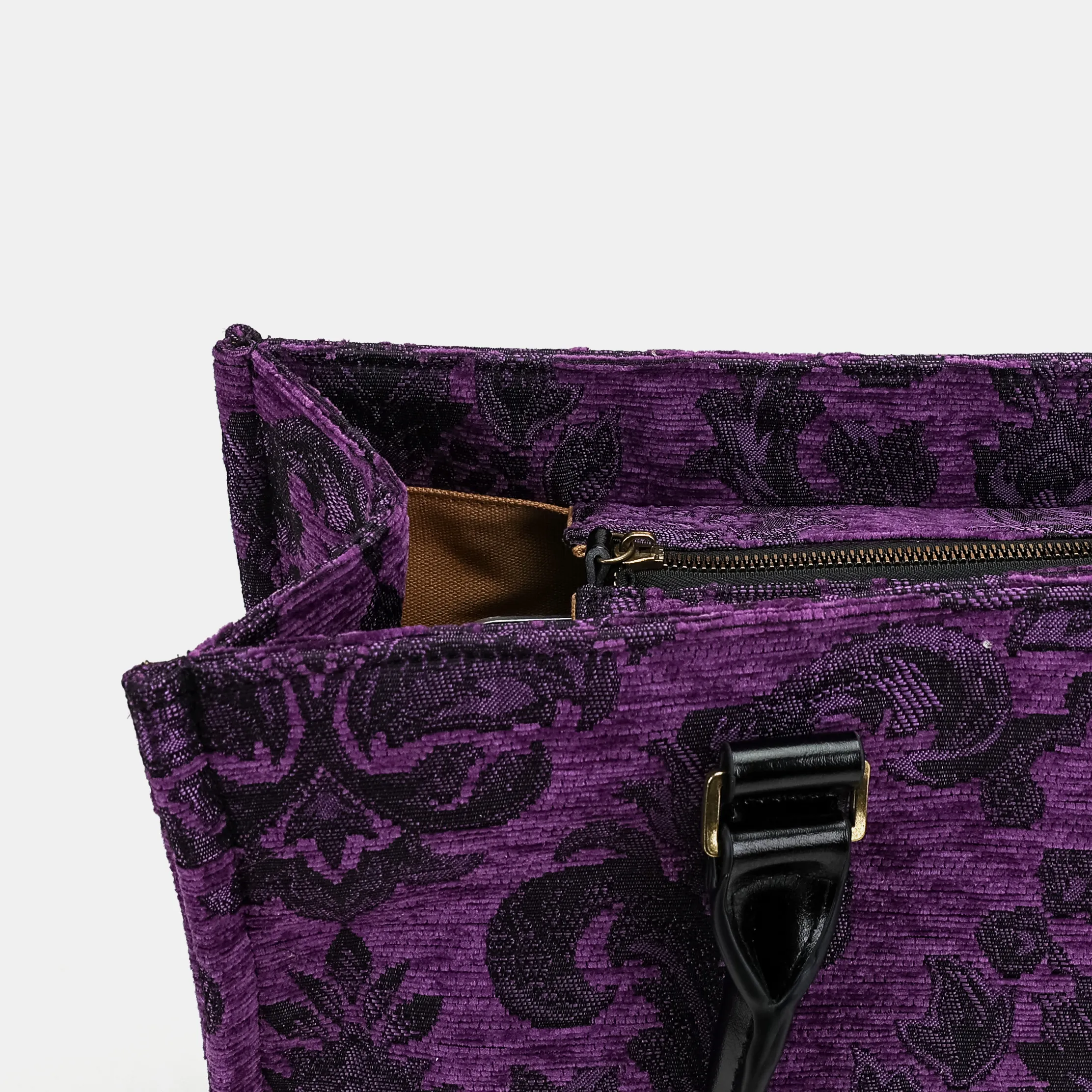 Victorian Blossom Purple Laptop Work Tote - Image 8
