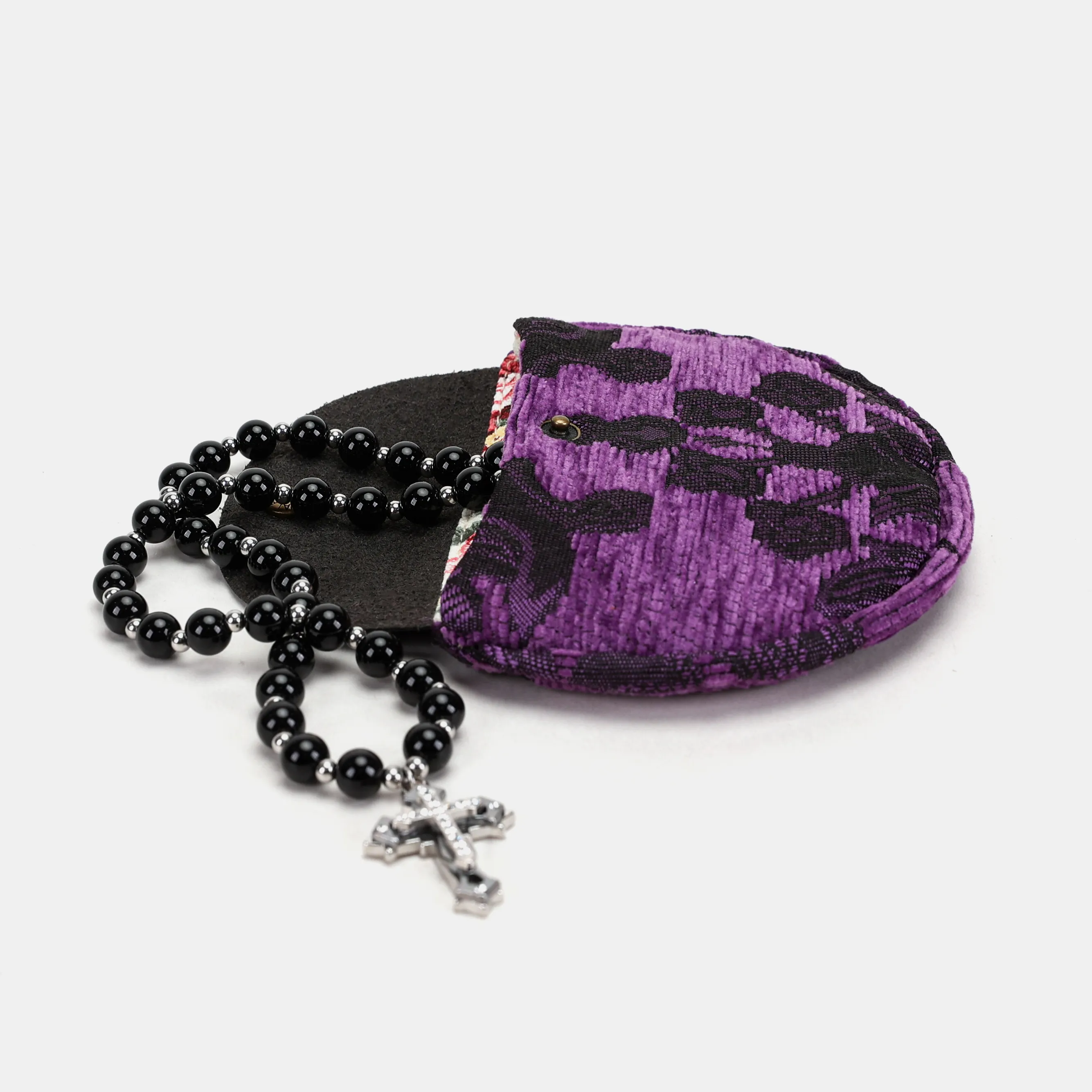 Victorian Blossom Purple Rosary Bag