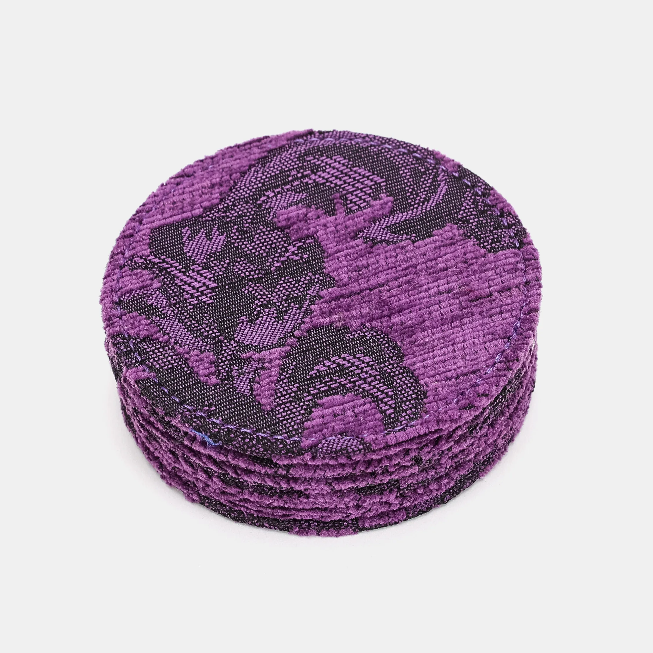 Victorian Blossom Purple Round Coaster Set with Holder - Image 4