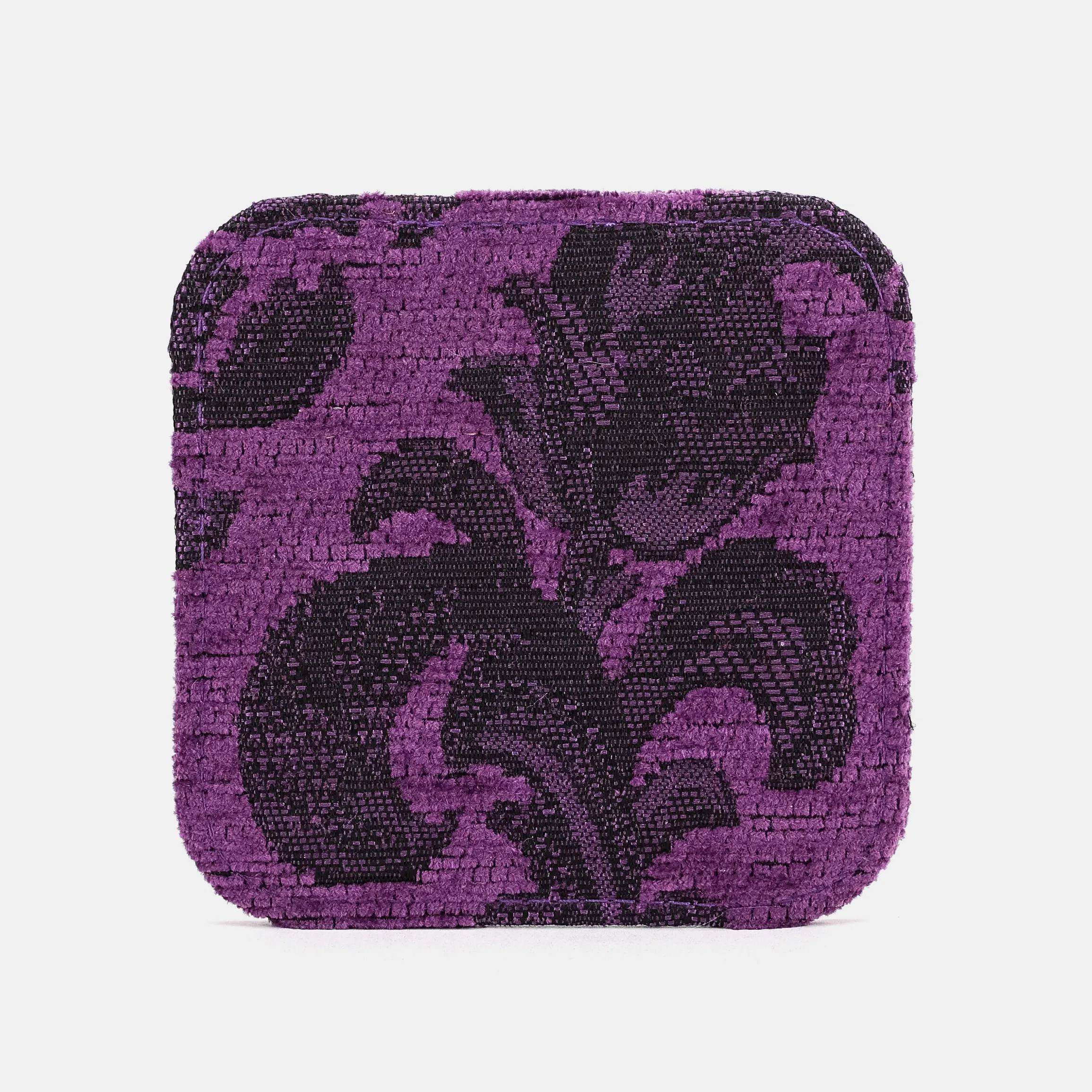 Victorian Blossom Purple Square Coaster Set with Holder - Image 3