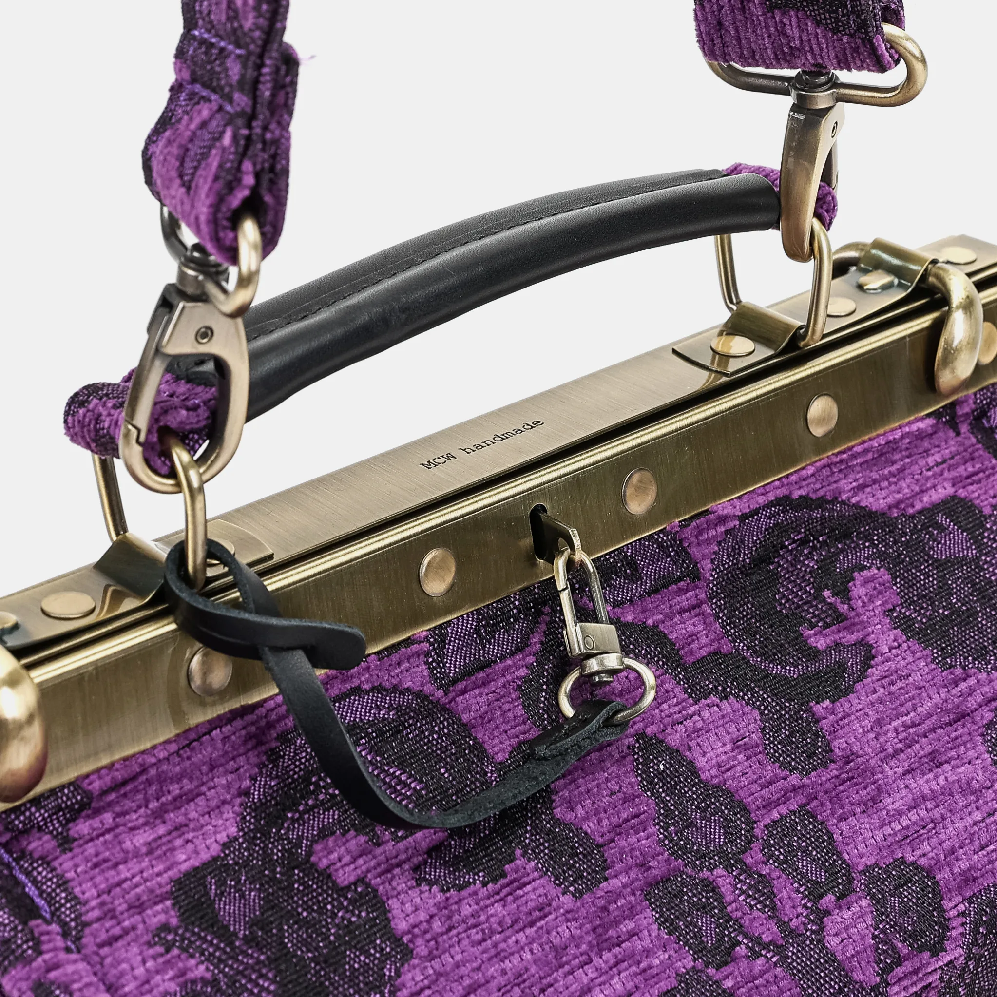 Victorian Blossom Purple Vivienne Carpet Purse Gladstone Bag - Image 5