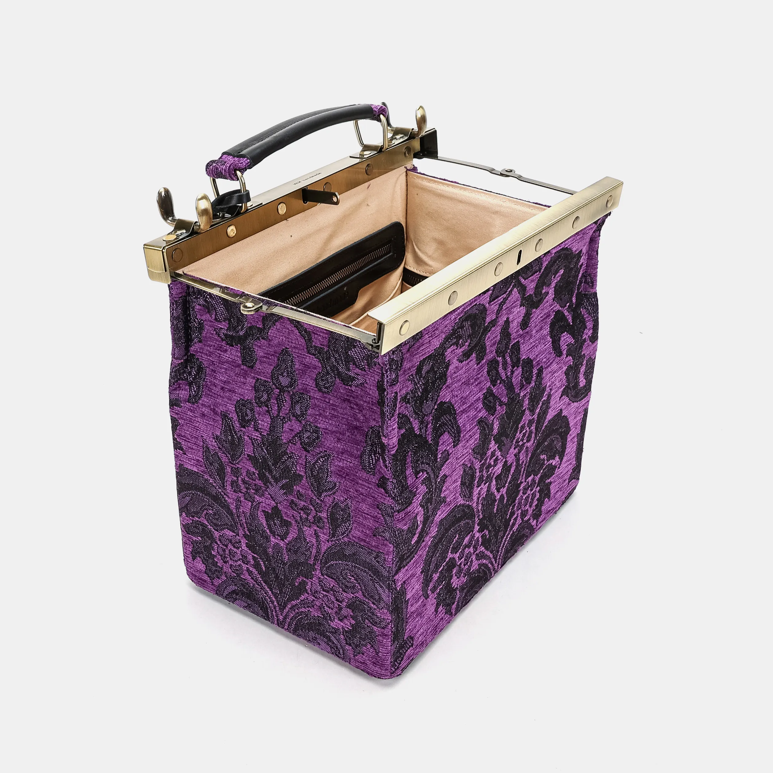 Victorian Blossom Purple Vivienne Carpet Purse Gladstone Bag - Image 8