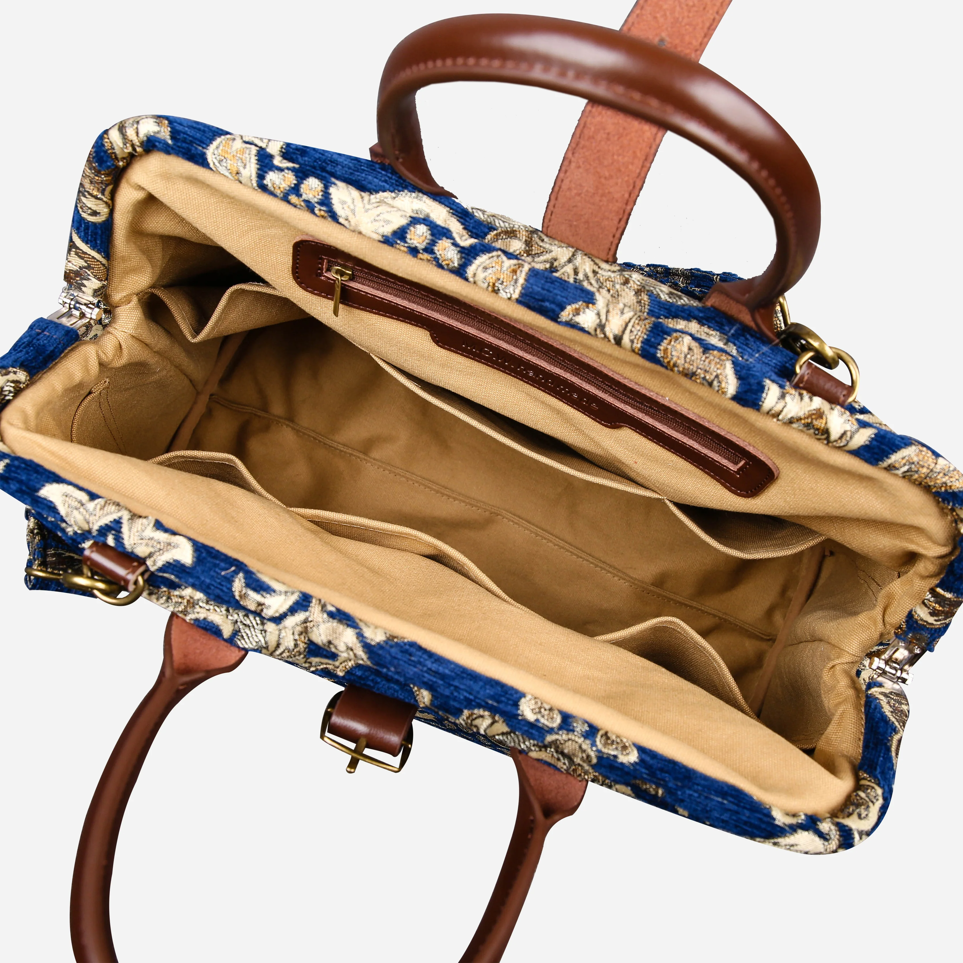 Victorian Blossom Blue/Gold Mary Poppins Weekender - Image 6