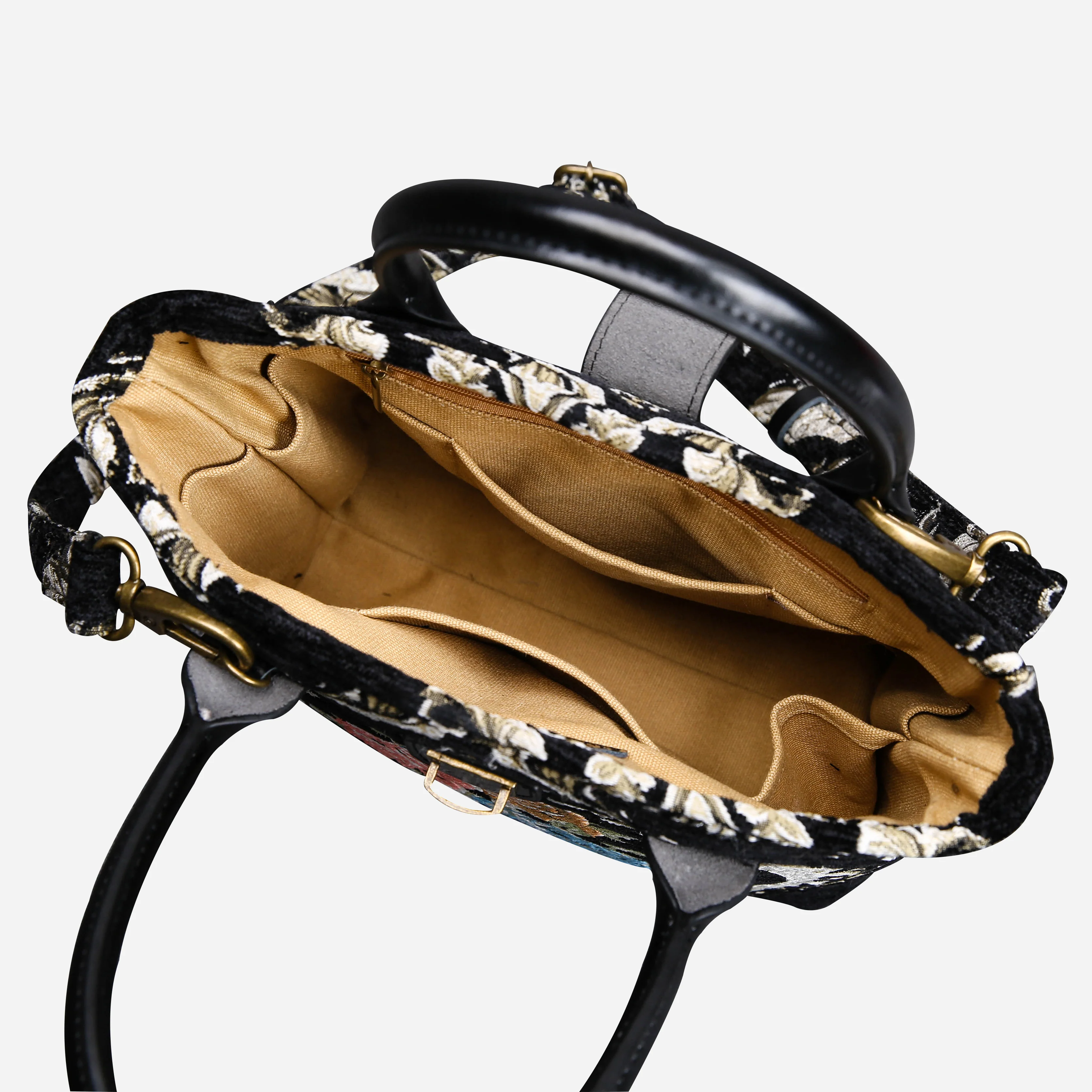 Eternal Elegance Black Tuck Lock Carpet Satchel - Image 6