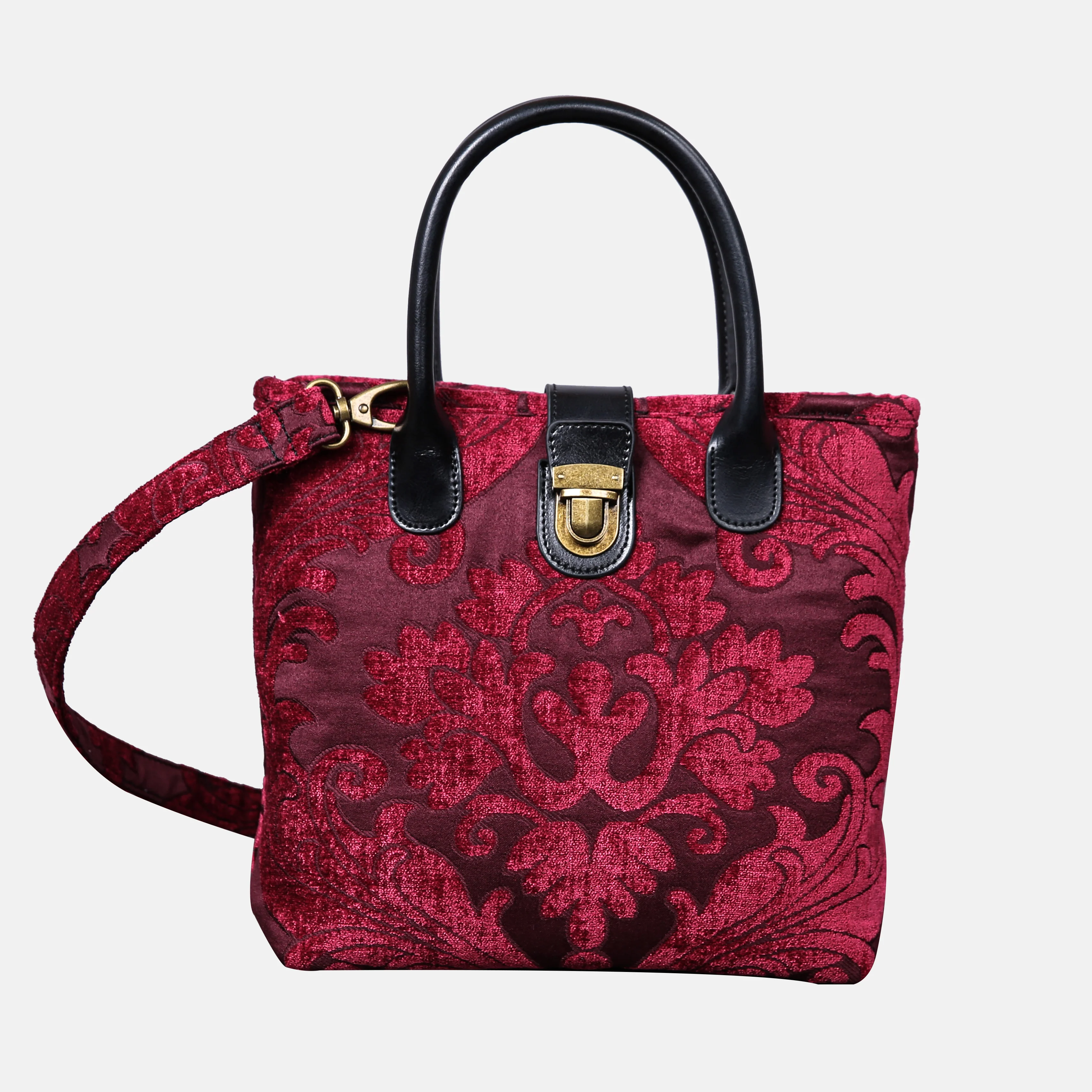 Queen Wine Tuck Lock Carpet Satchel