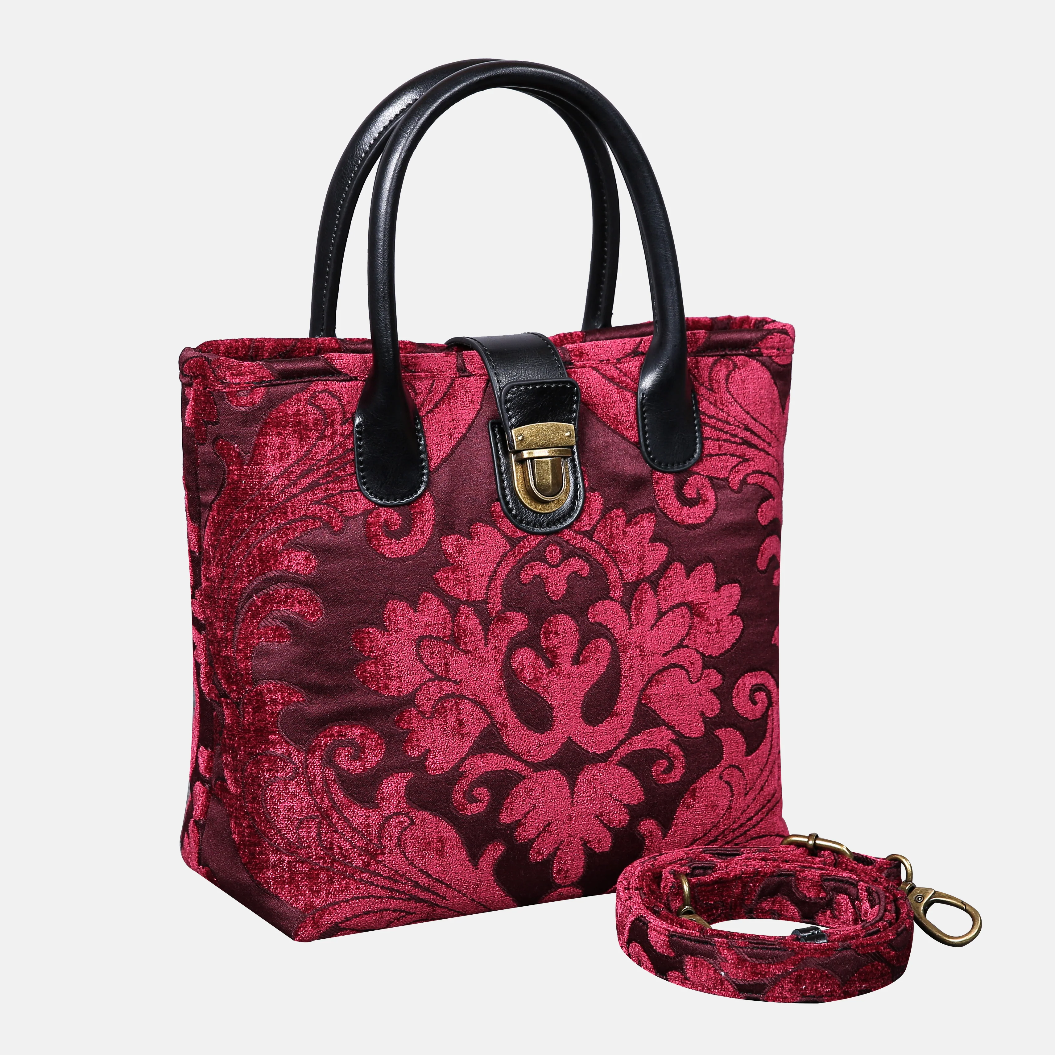 Queen Wine Tuck Lock Carpet Satchel - Image 2