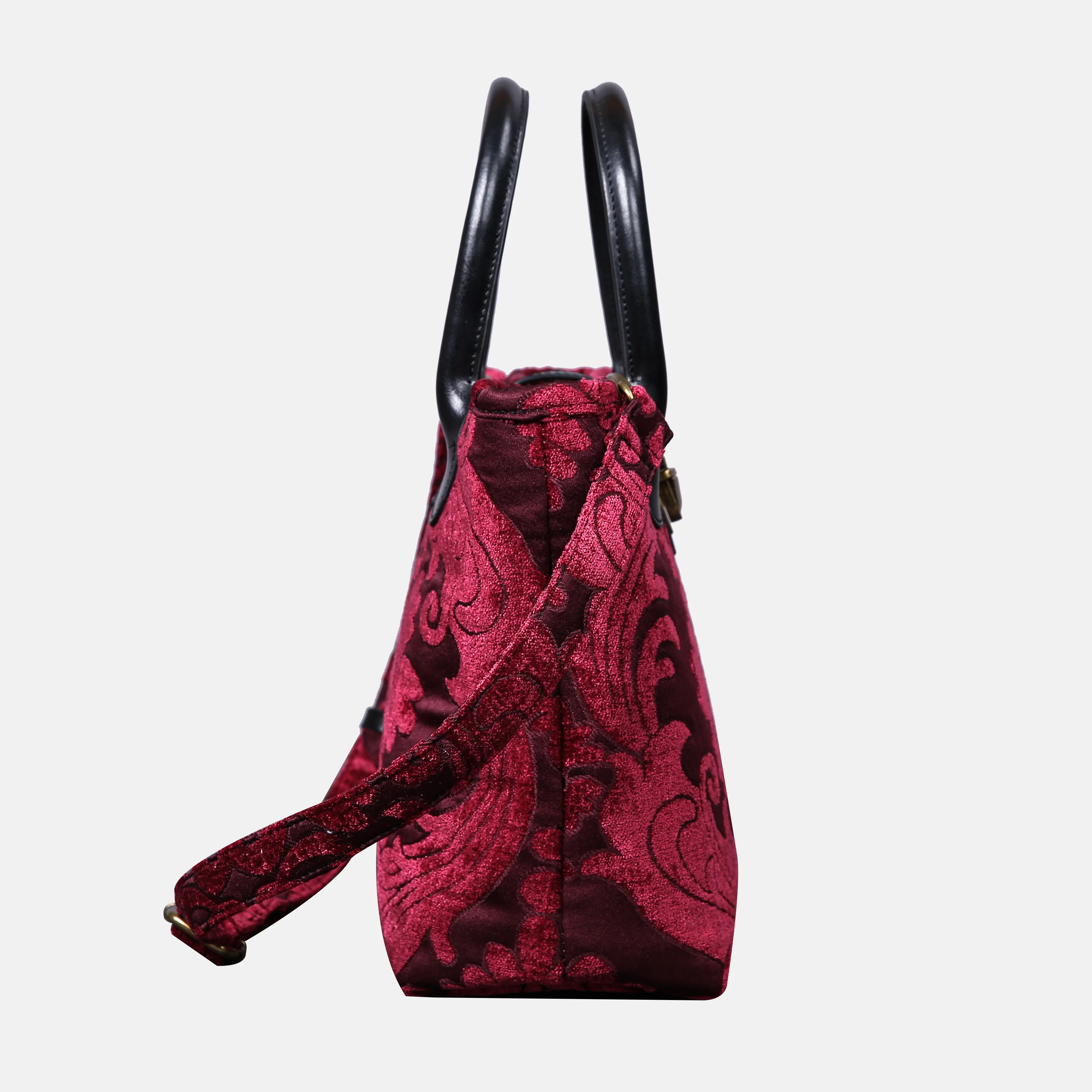 Queen Wine Tuck Lock Carpet Satchel - Image 3