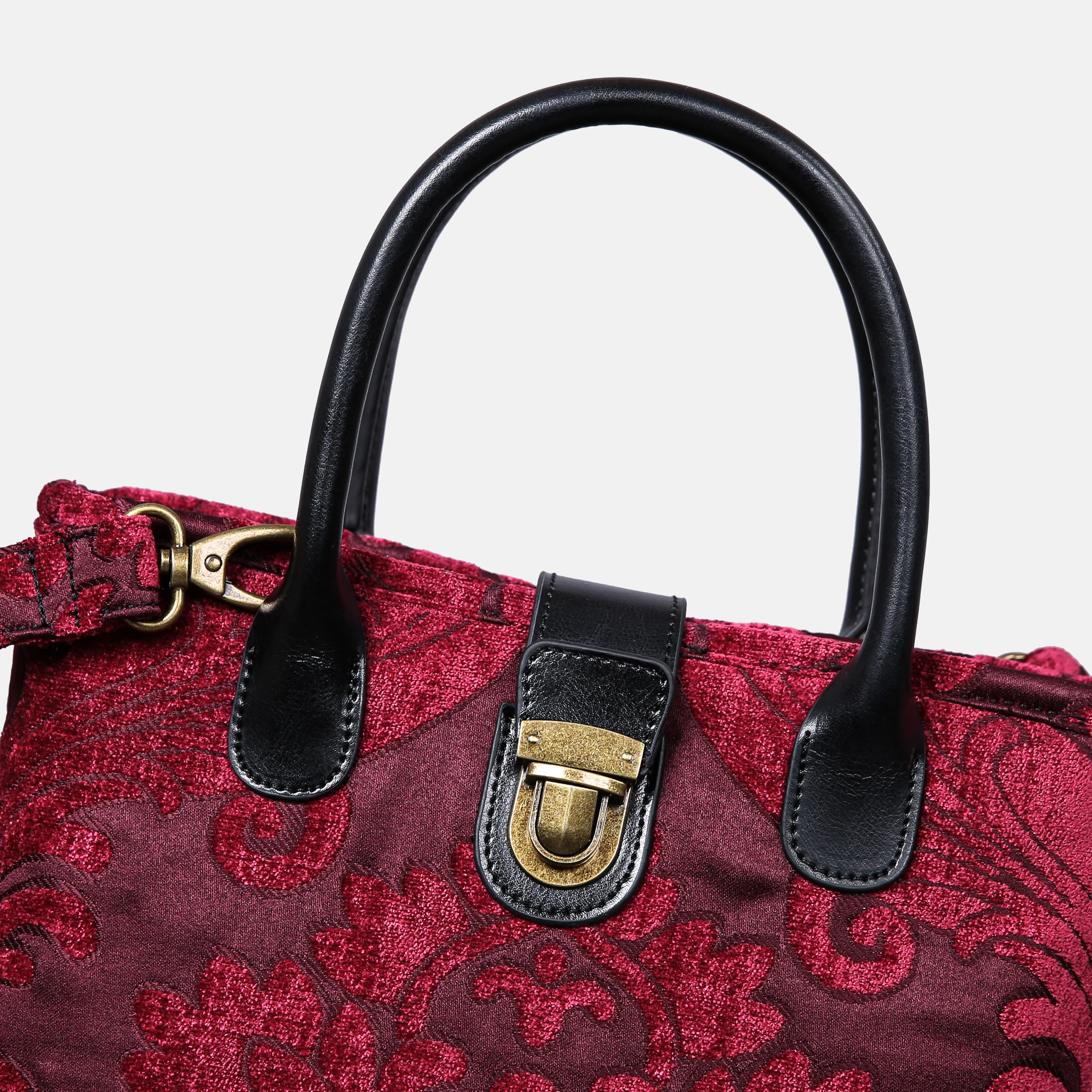 Queen Wine Tuck Lock Carpet Satchel - Image 4