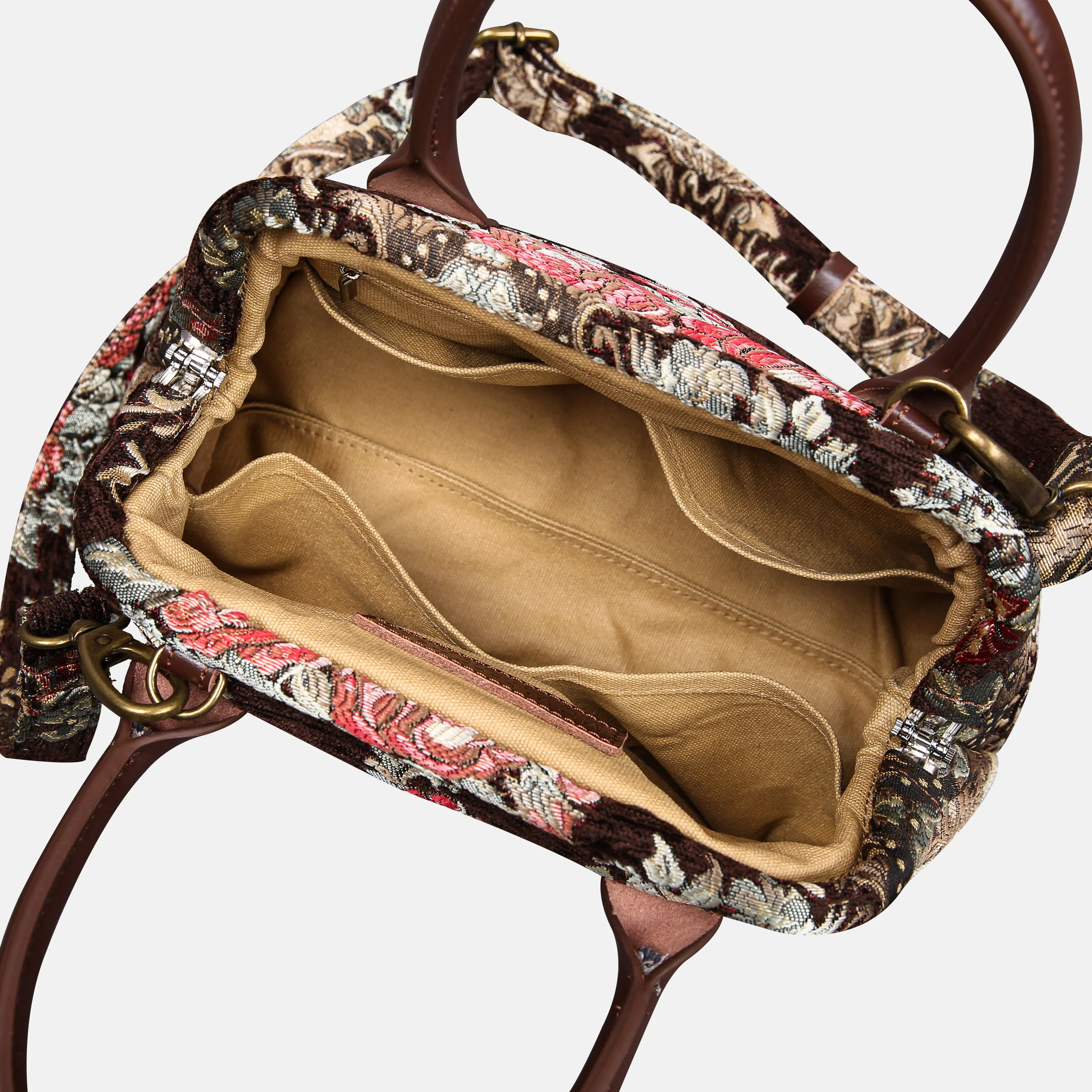 Brocade Brown Carpet Satchel - Image 6