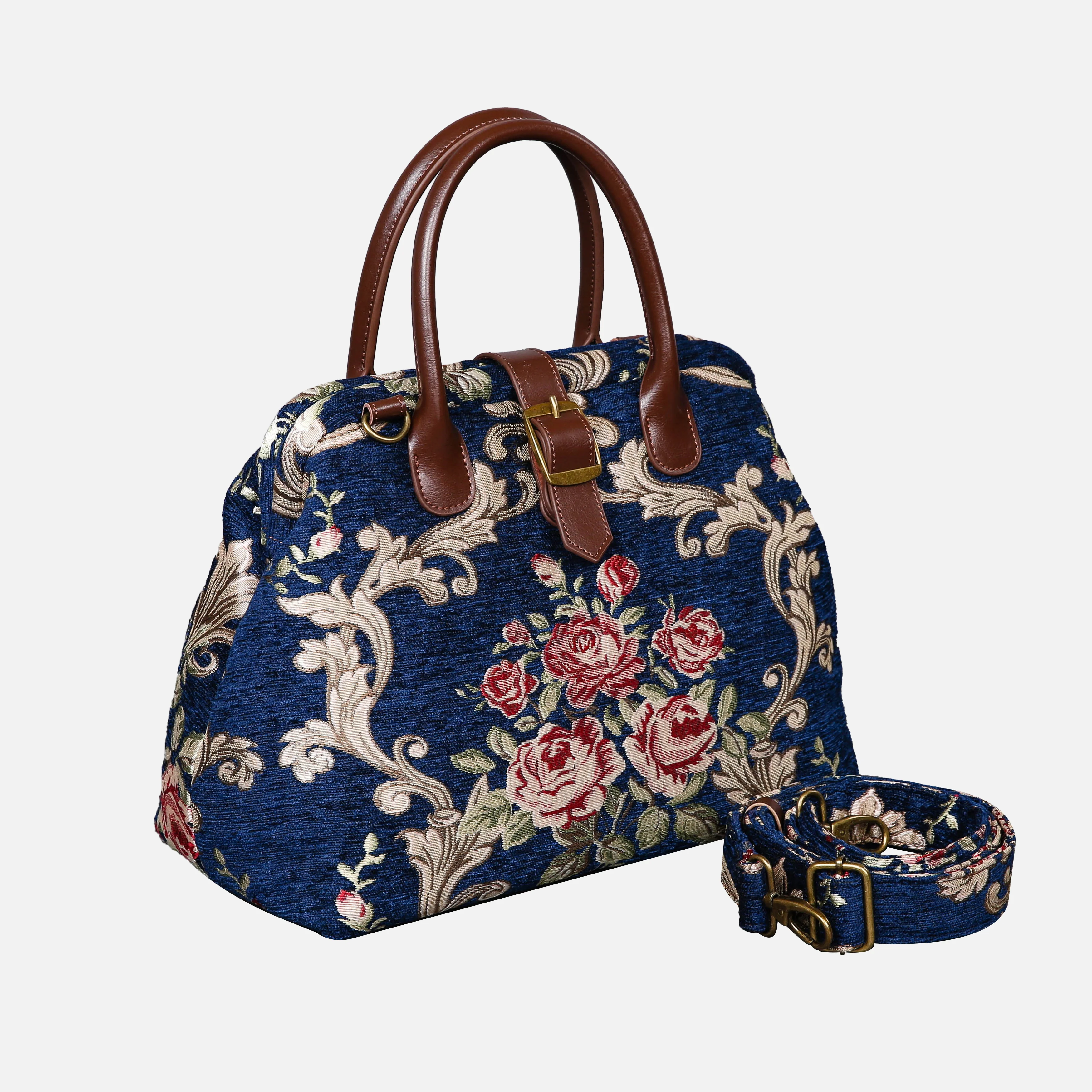 Baroque Garden Blue Carpet Handbag Purse - Image 2