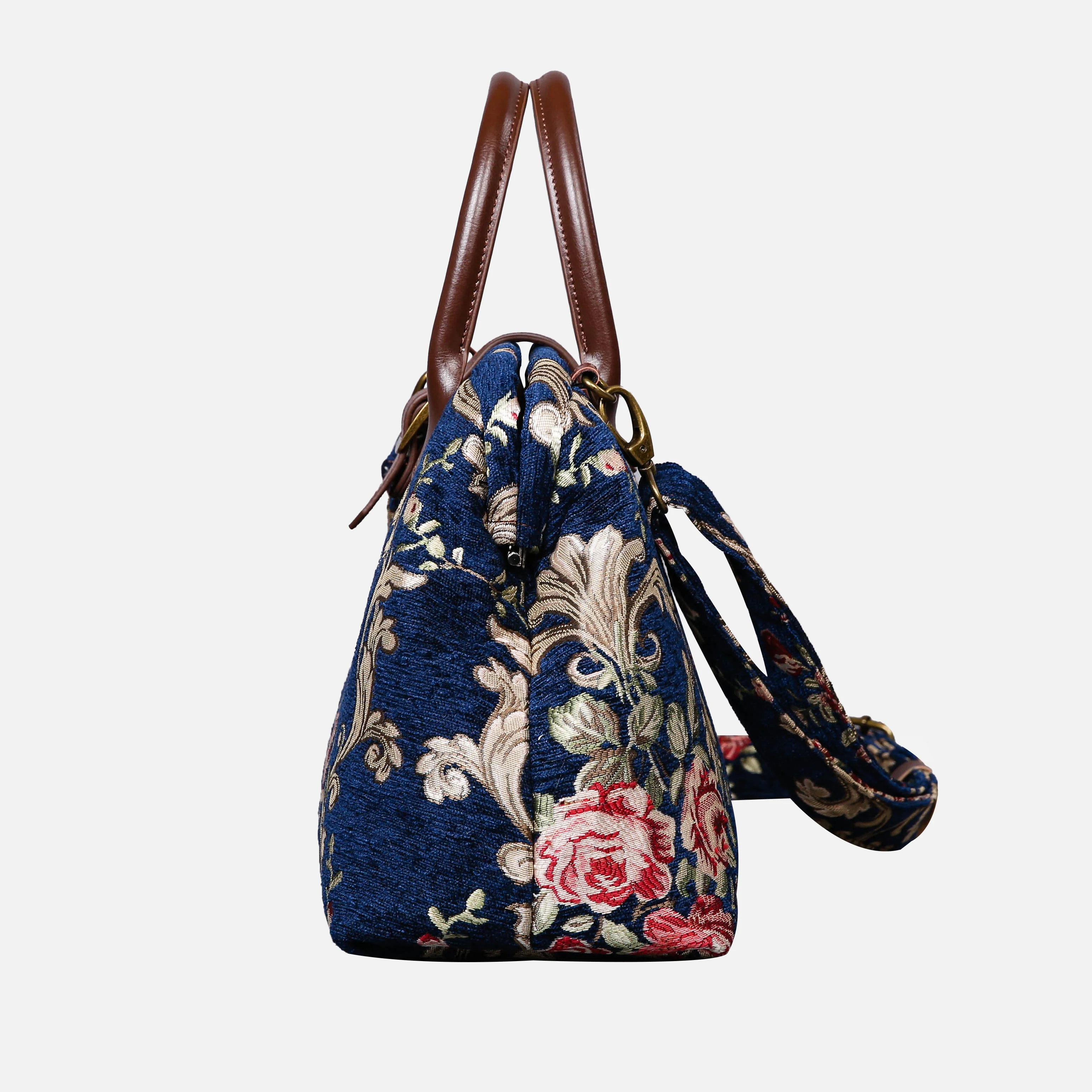 Baroque Garden Blue Carpet Handbag Purse - Image 5