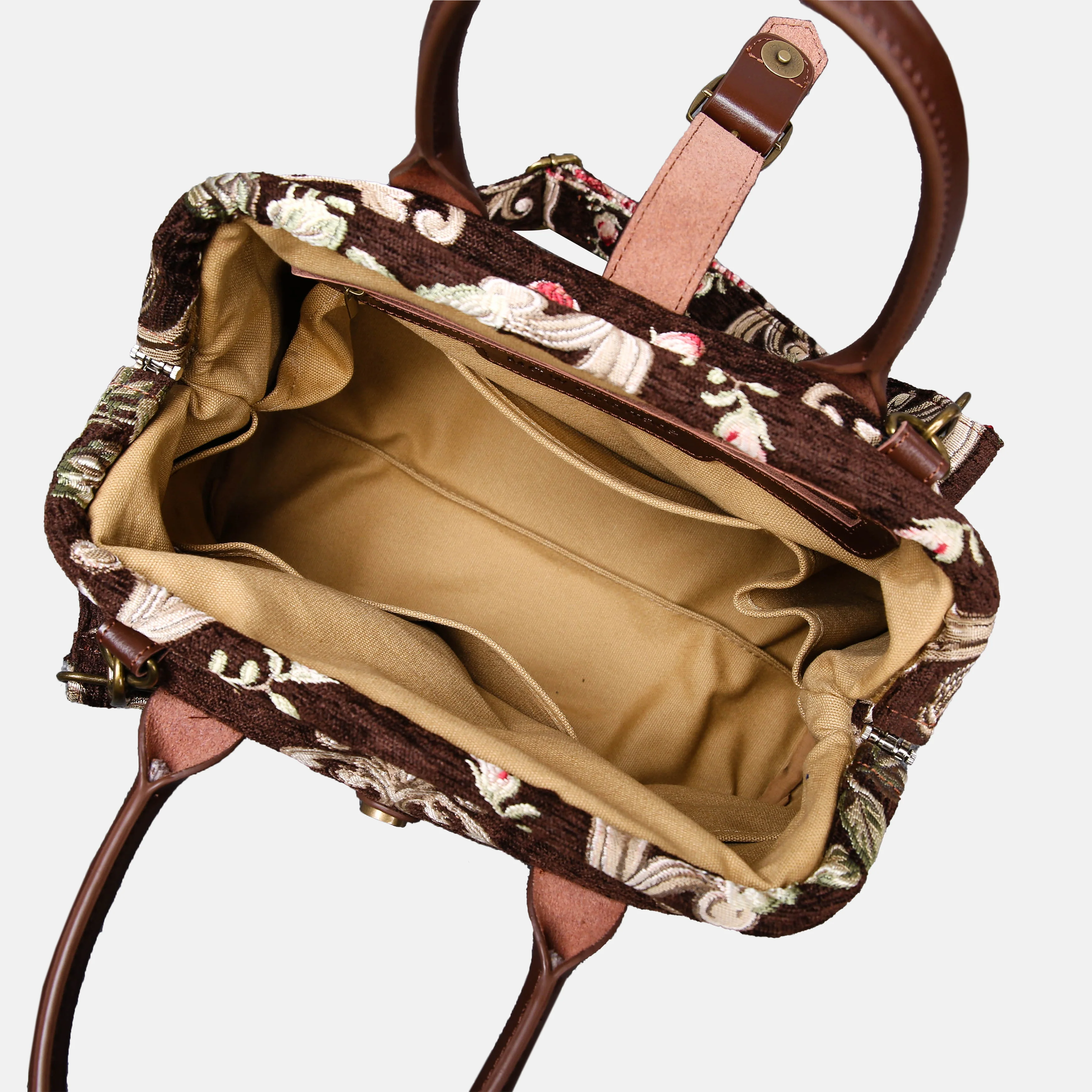 Baroque Garden Brown Carpet Handbag Purse - Image 9