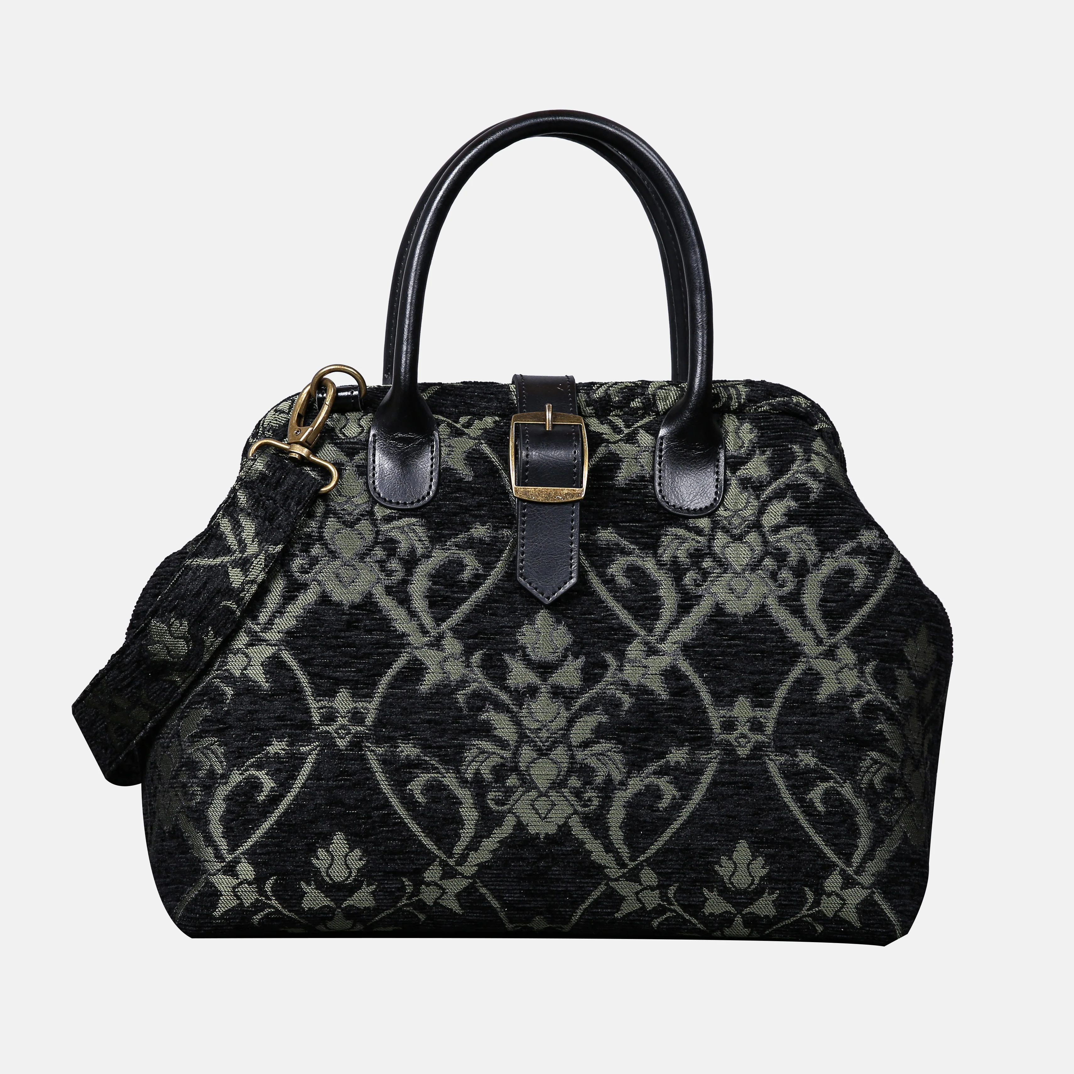 CARNABY Black/Green Carpet Handbag Purse