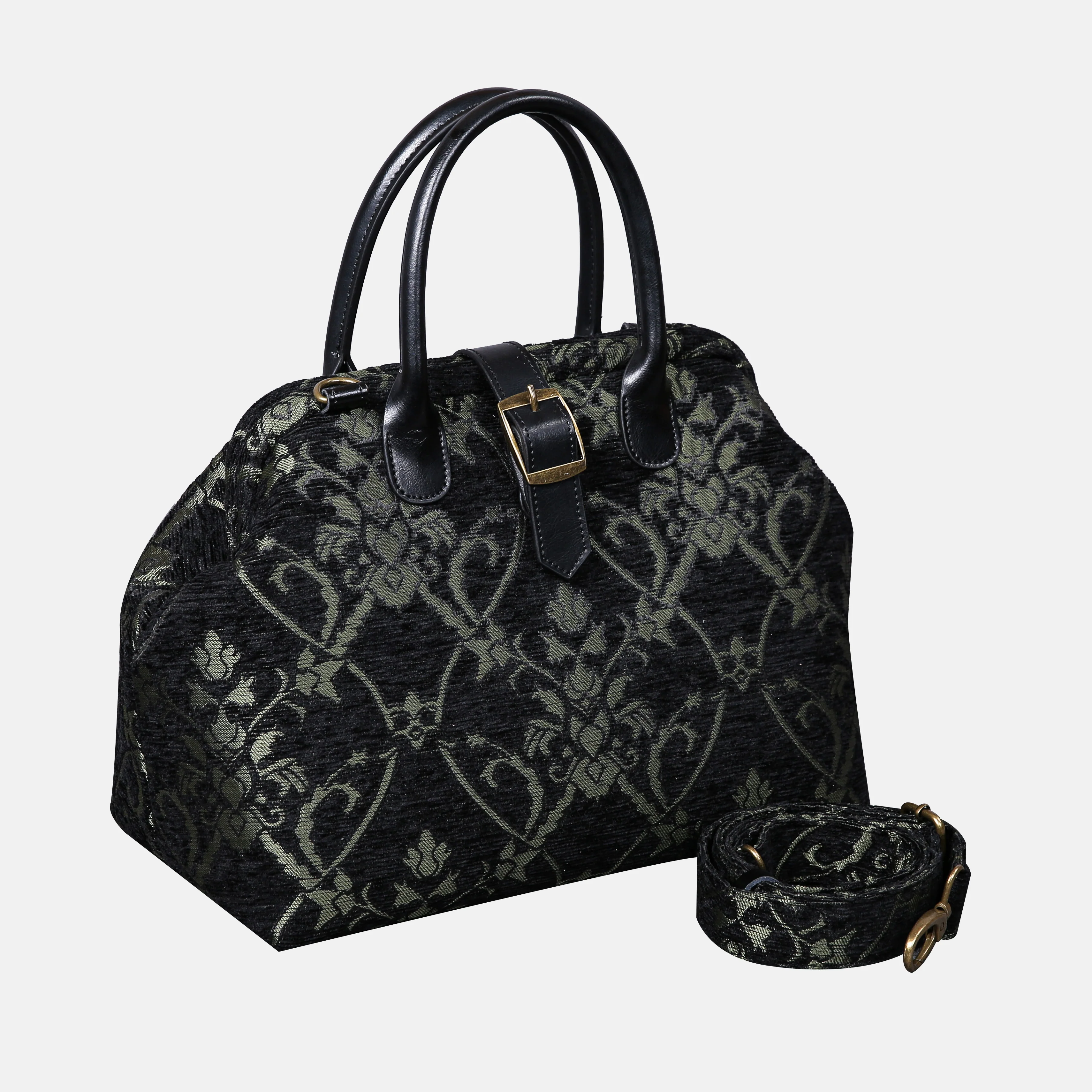 CARNABY Black/Green Carpet Handbag Purse - Image 2