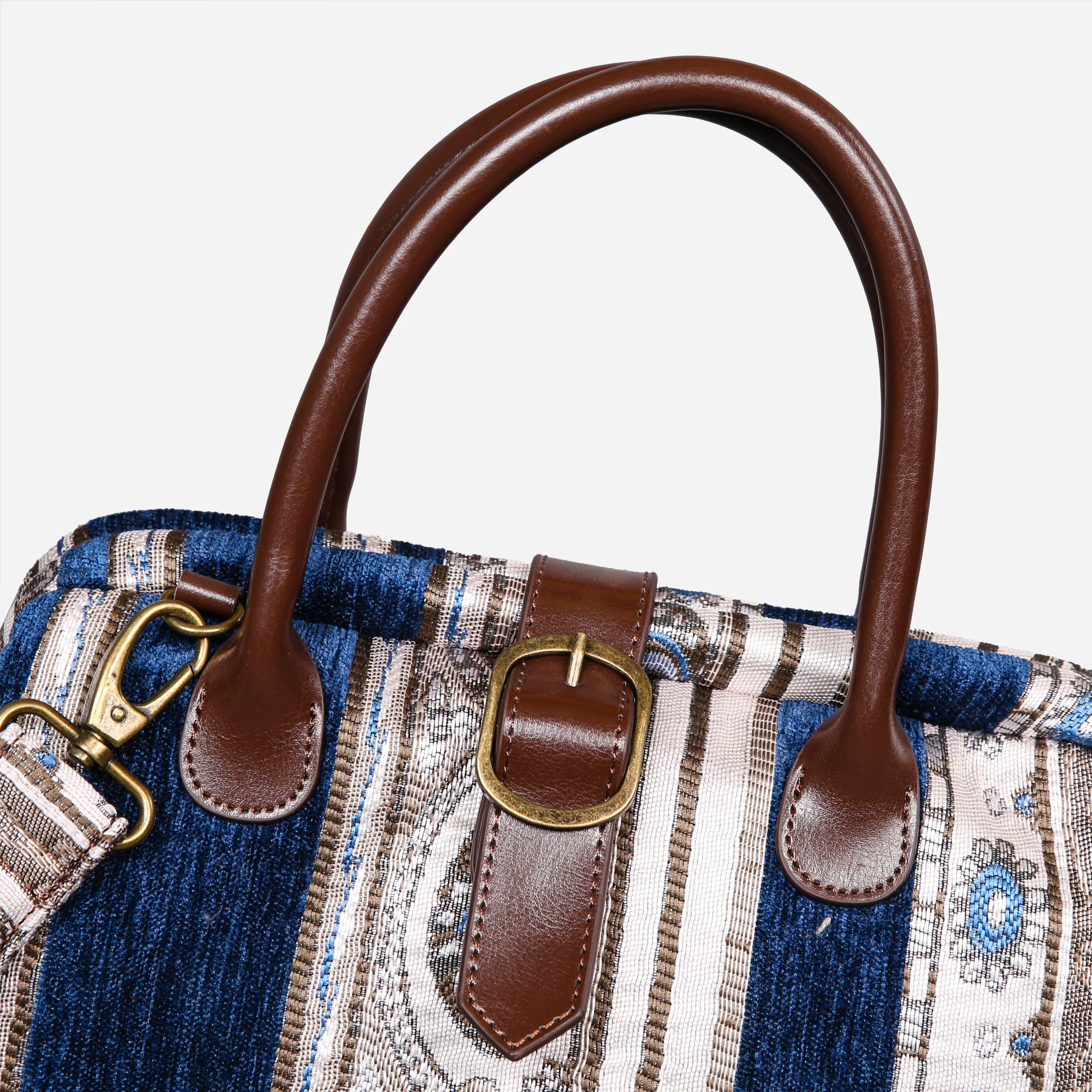 Ethnic Stripes Navy Carpet Handbag Purse - Image 3