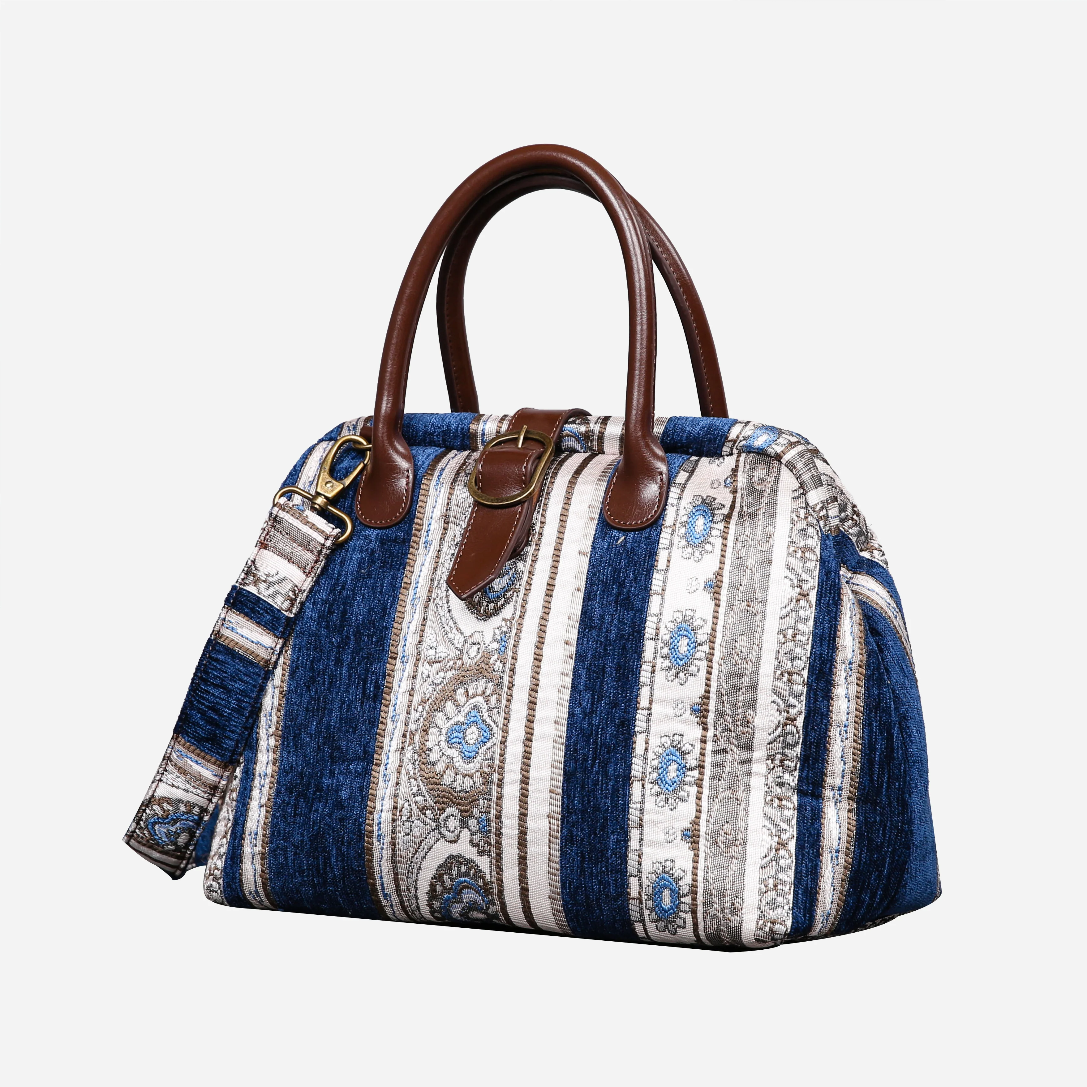 Ethnic Stripes Navy Carpet Handbag Purse - Image 4