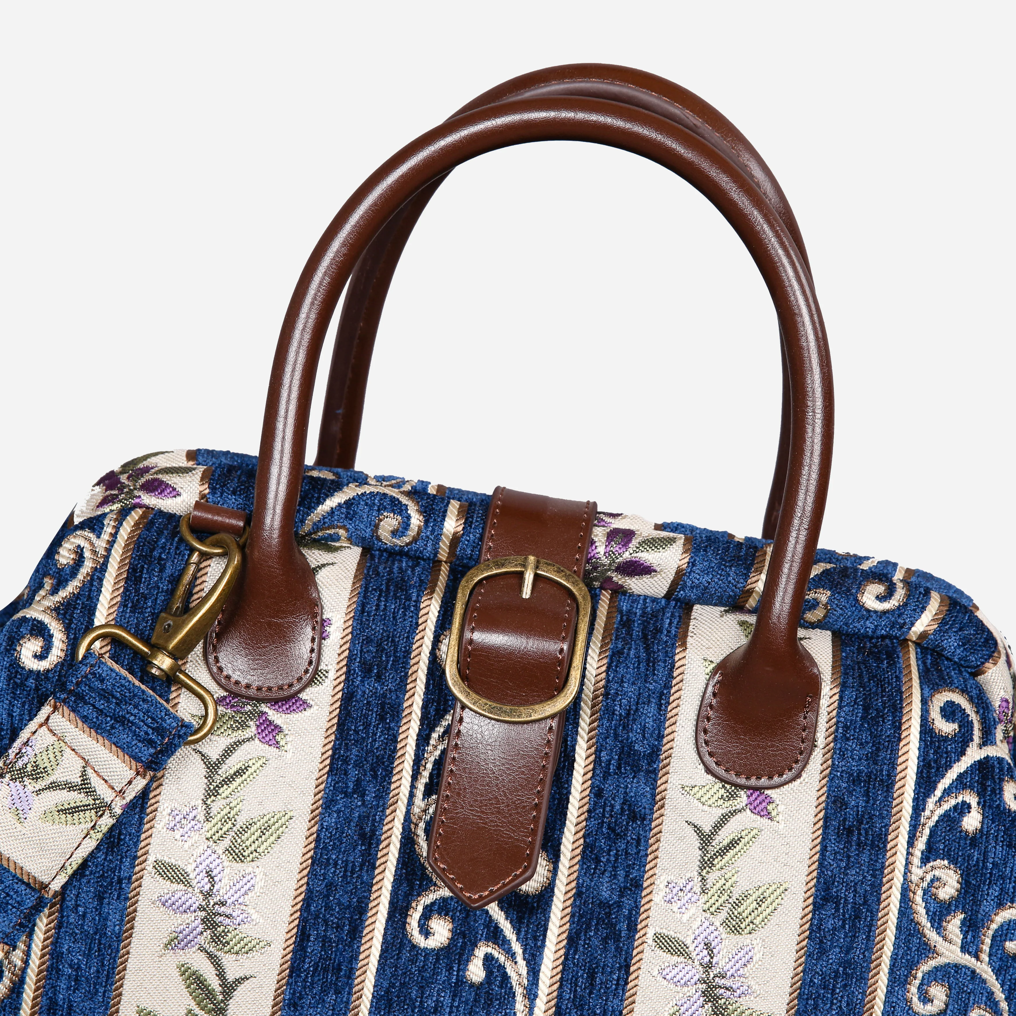 Victorian Stripes Navy Carpet Handbag Purse - Image 4