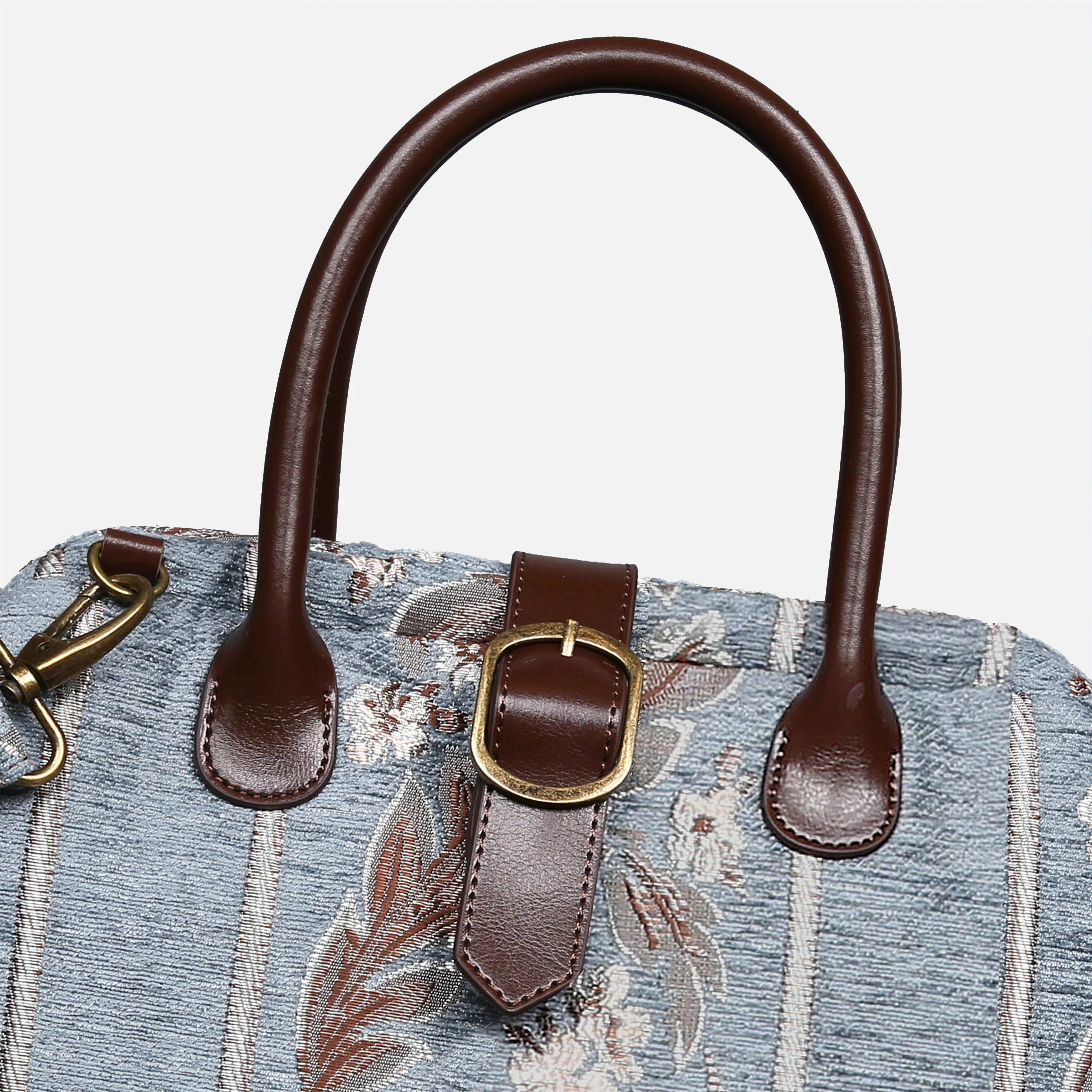 Victorian Stripes Blue Carpet Handbag Purse - Image 3