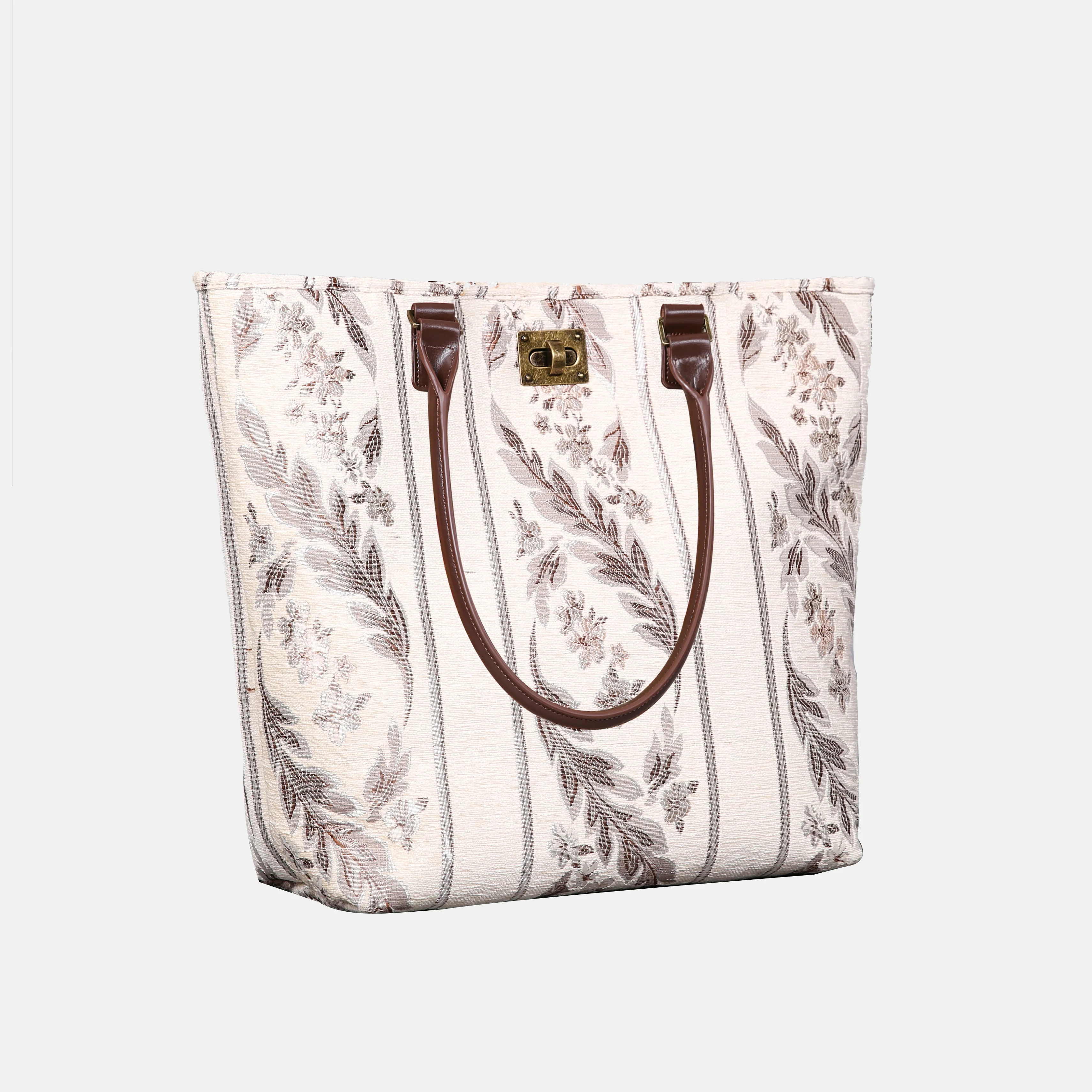 Victorian Stripes Cream Carpet Tote Shopper - Image 2
