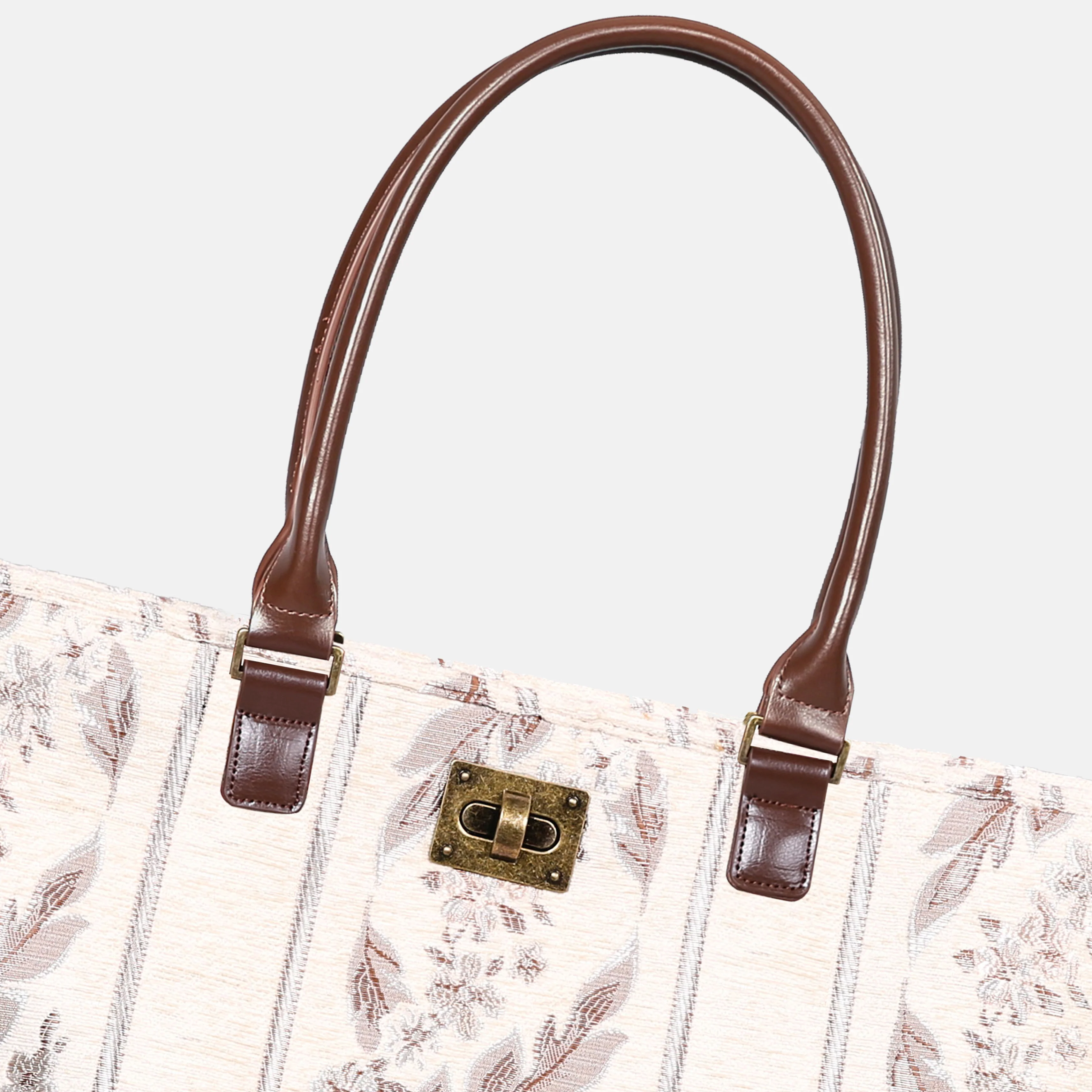 Victorian Stripes Cream Carpet Tote Shopper - Image 3