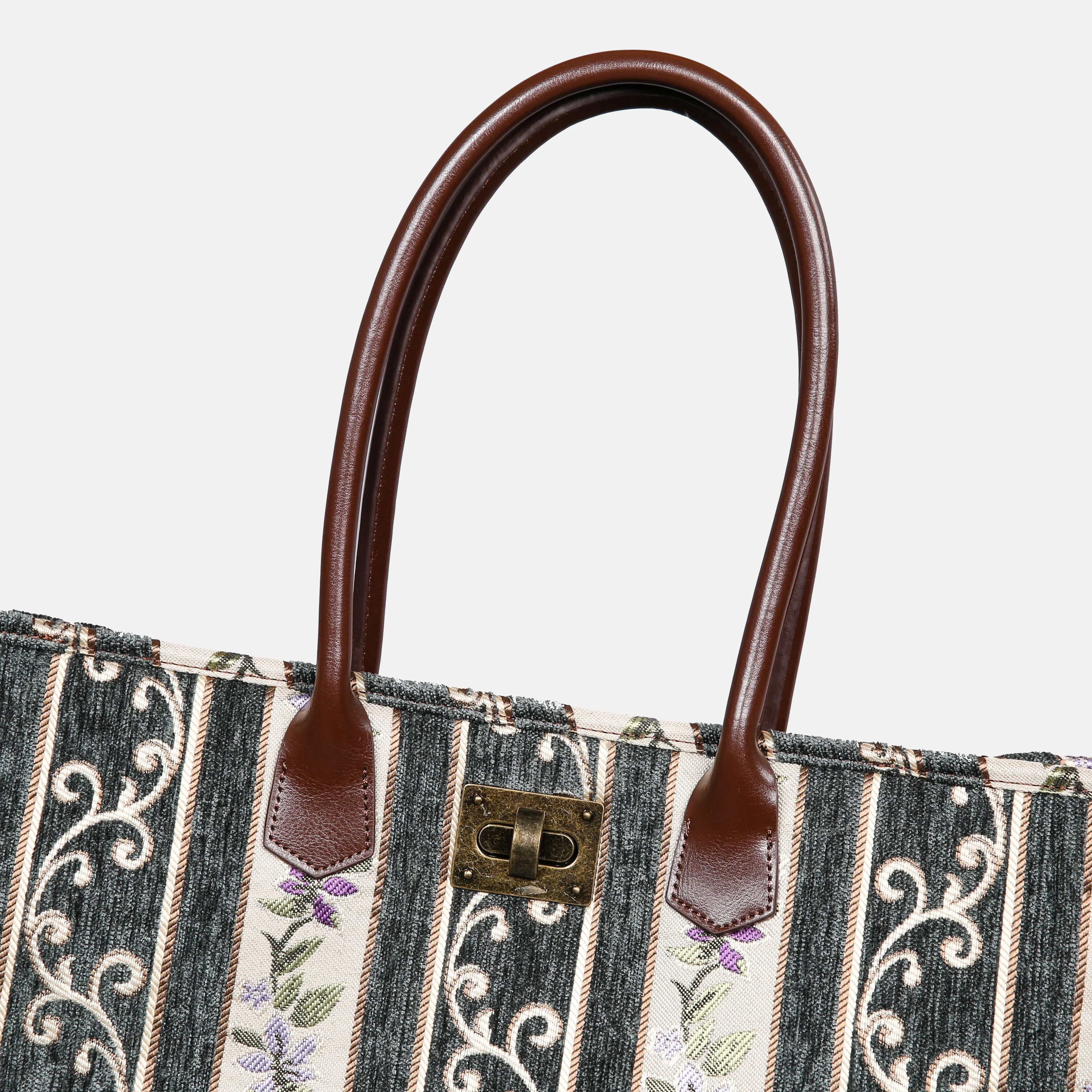Victorian Strips Grass Carpet Tote Shopper - Image 3