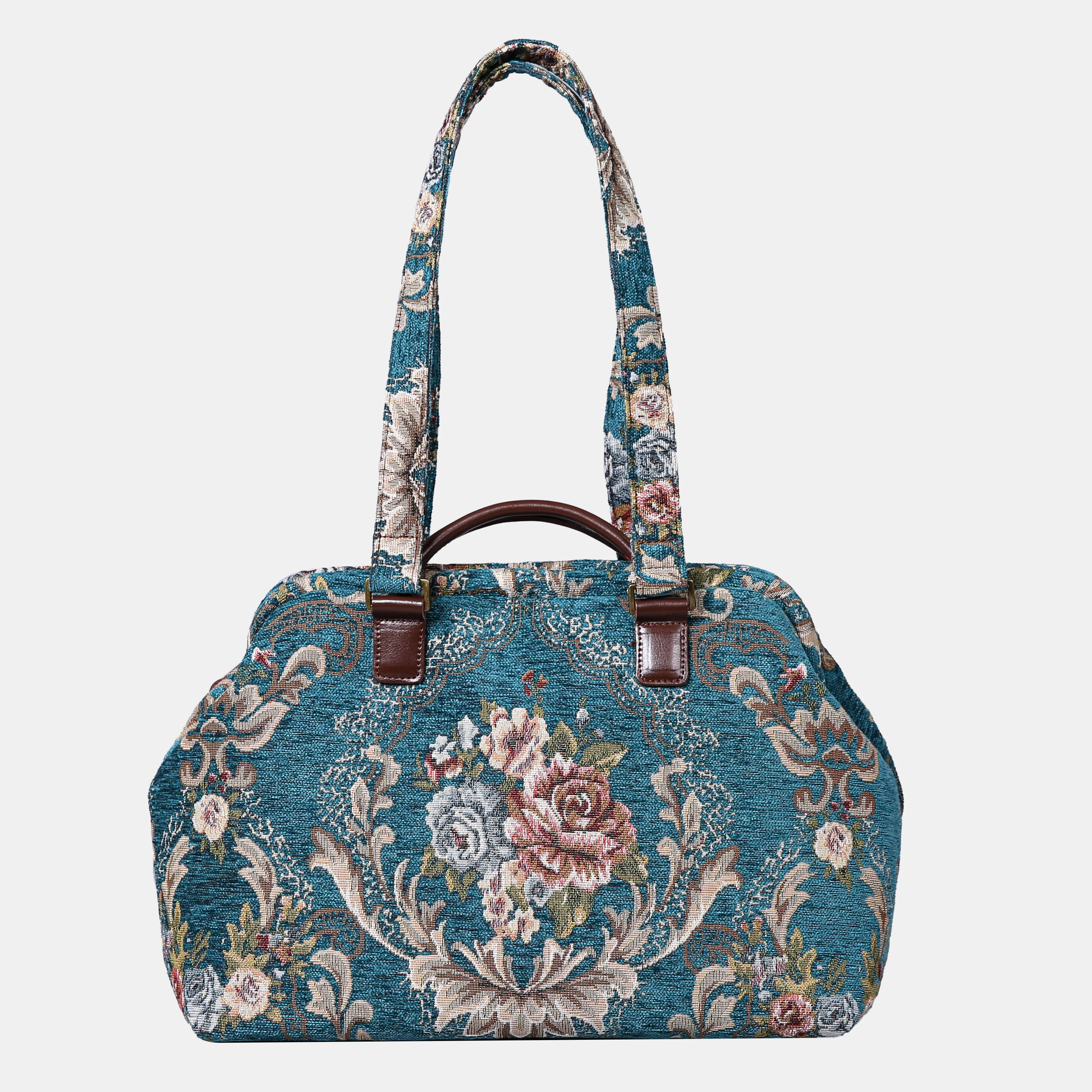 Floral Teal Knitting Project Bag - Image 3