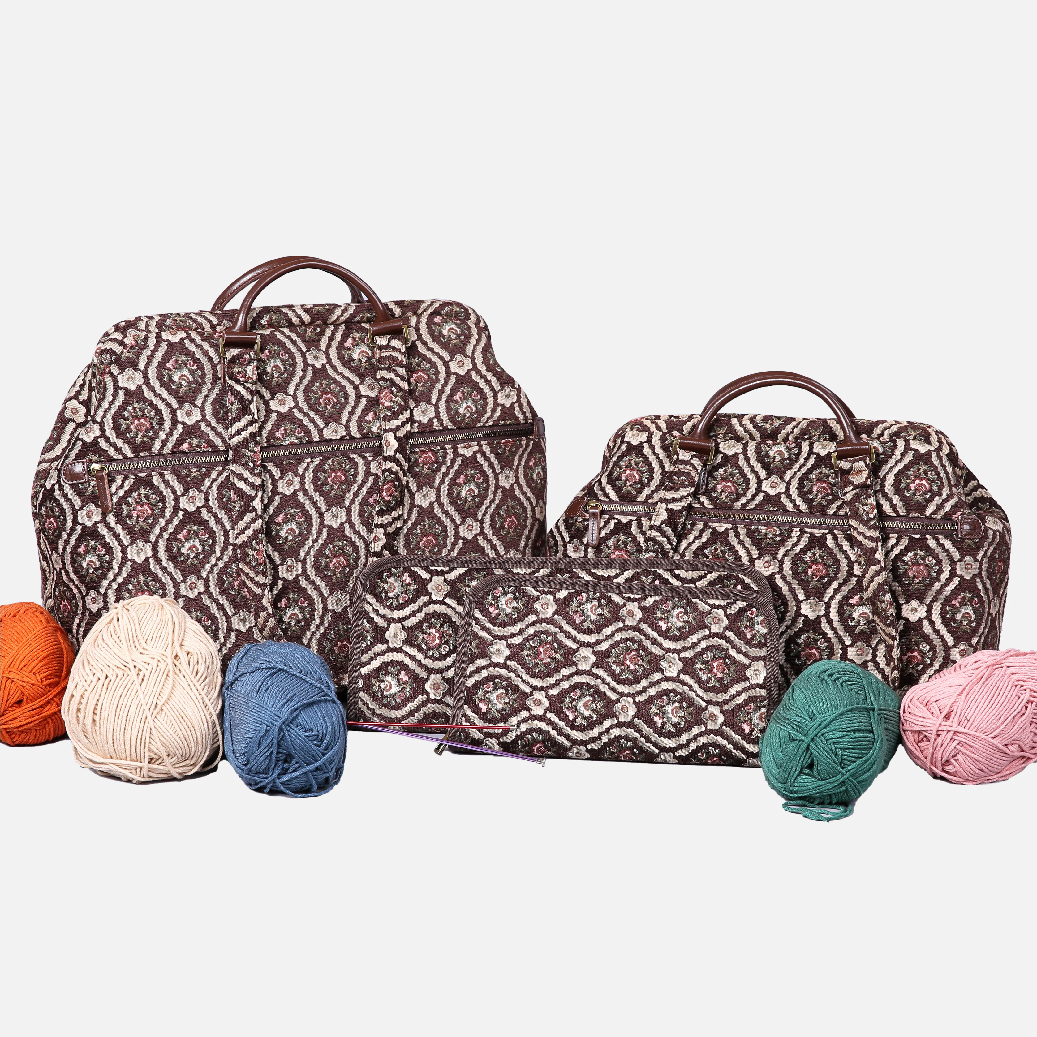 Traditional Coffee Knitting Project Bag - Image 6