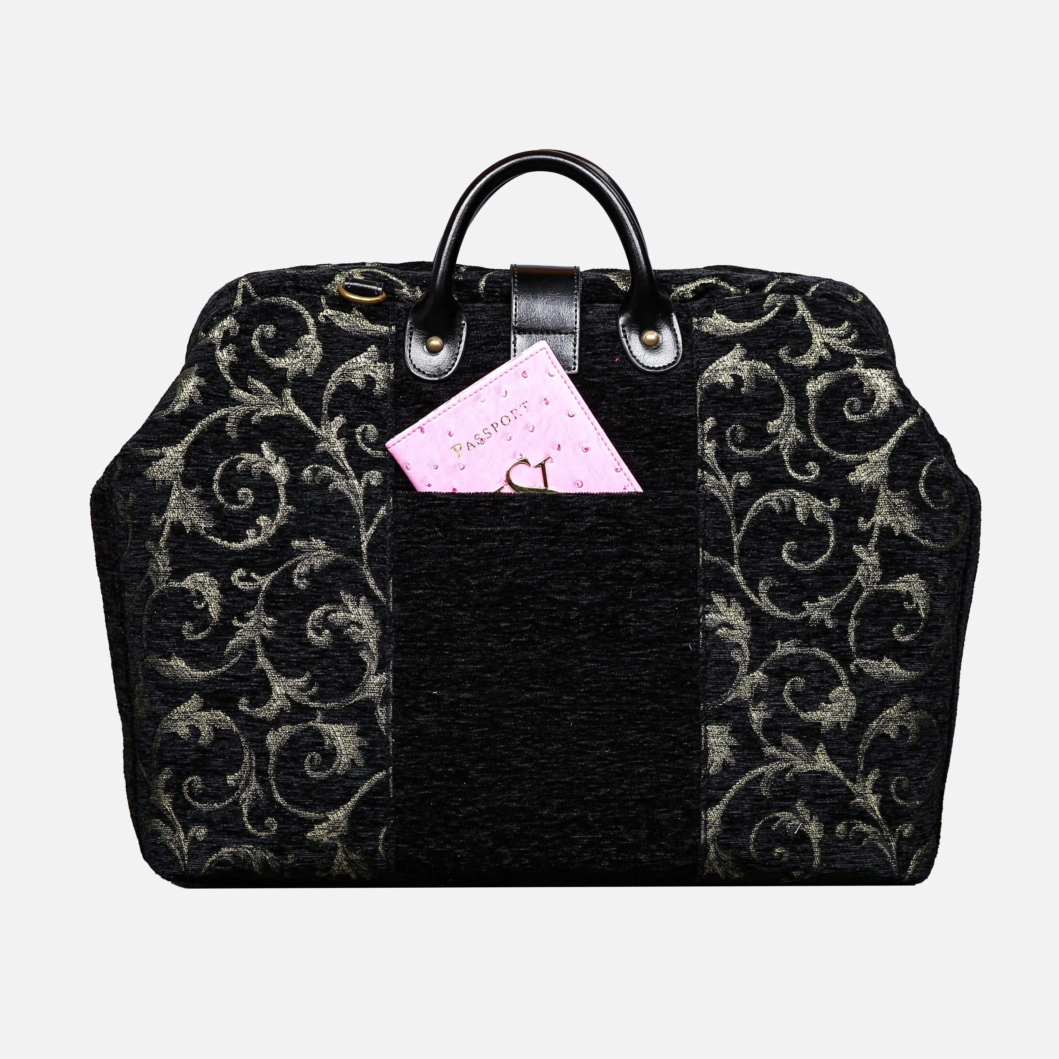 Vintage Scroll Black Laptop Work Bag - Image 4