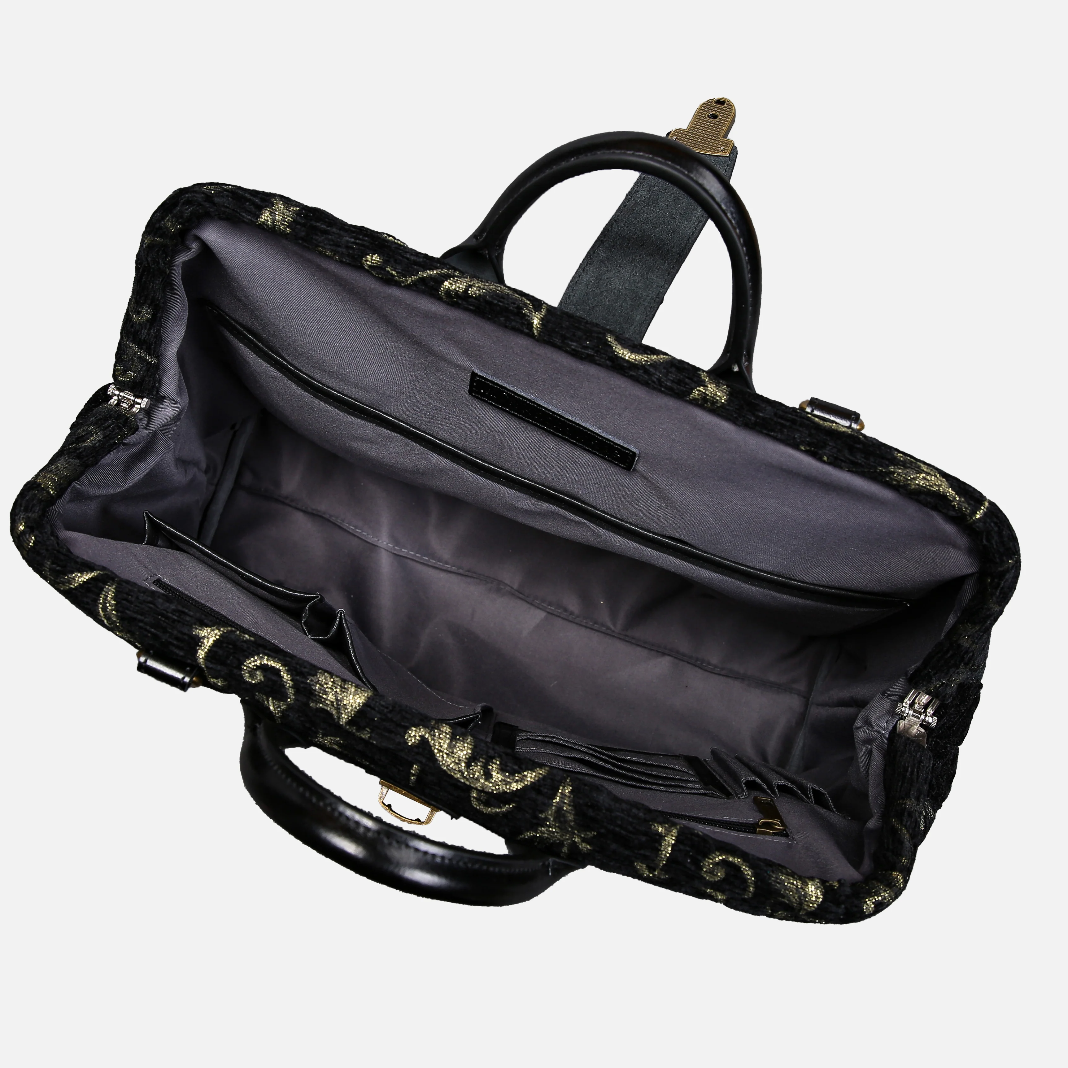 Vintage Scroll Black Laptop Work Bag - Image 6