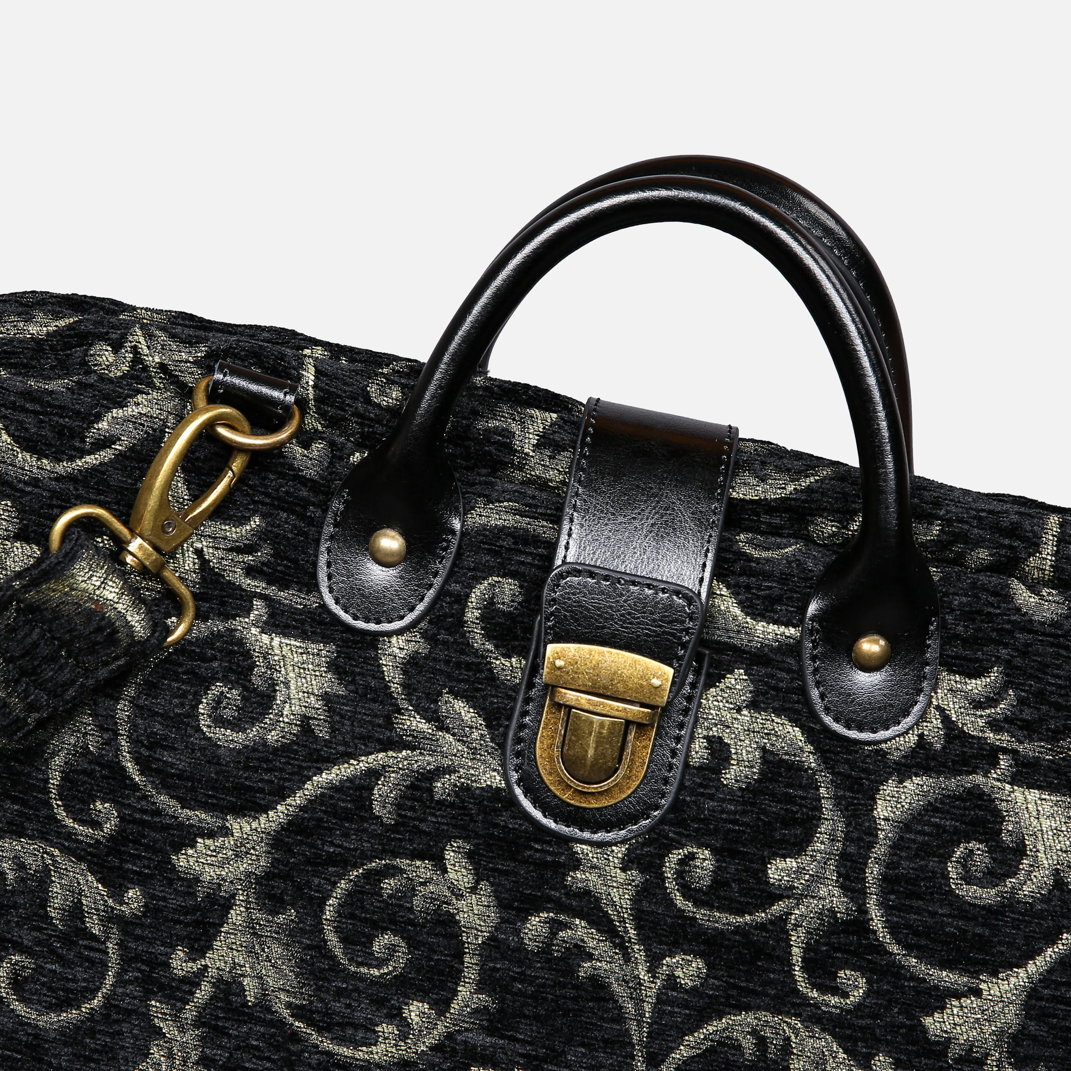 Vintage Scroll Black Laptop Work Bag - Image 8