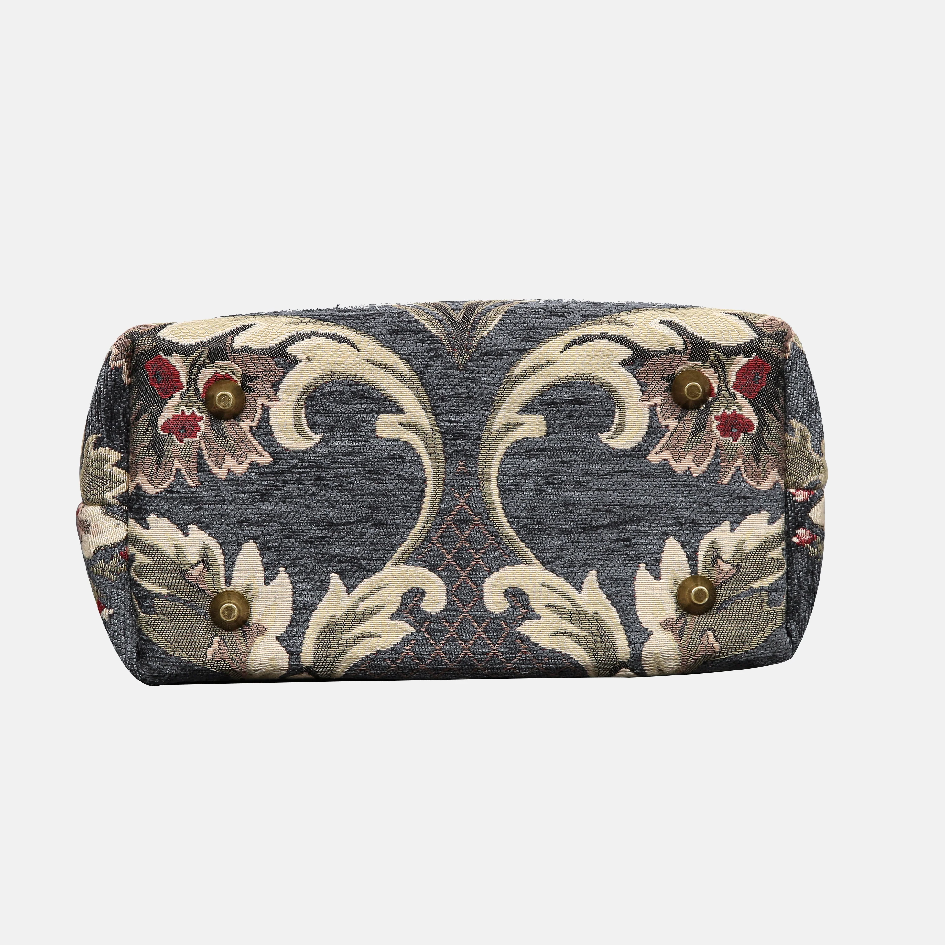 Baroque Floral Green Gray Tuck Lock Carpet Satchel - Image 5