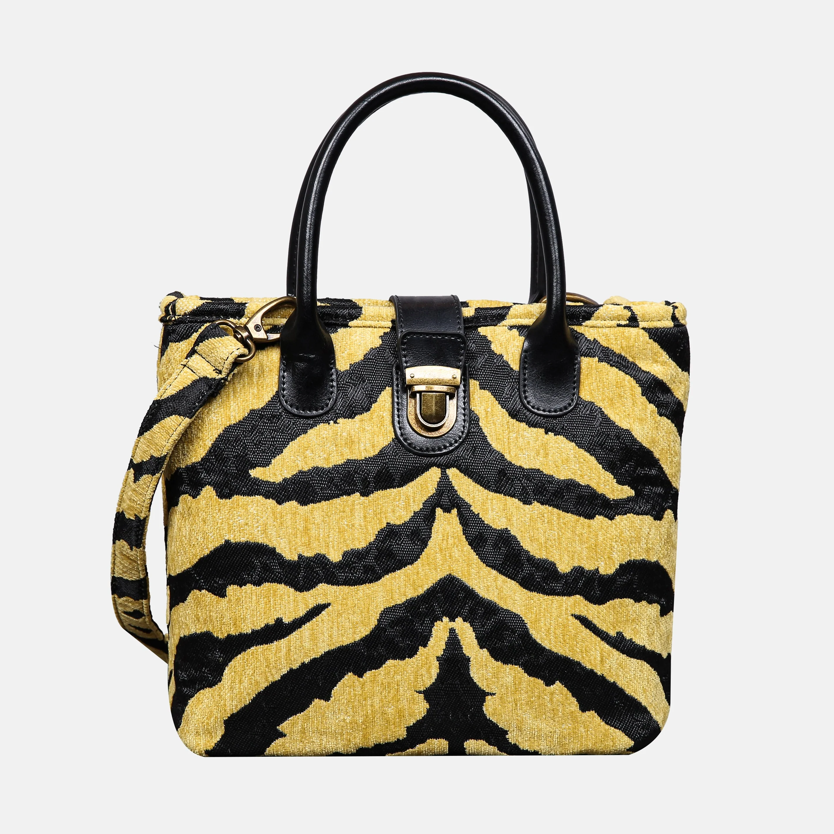 Tiger Stripe Tuck Lock Carpet Satchel