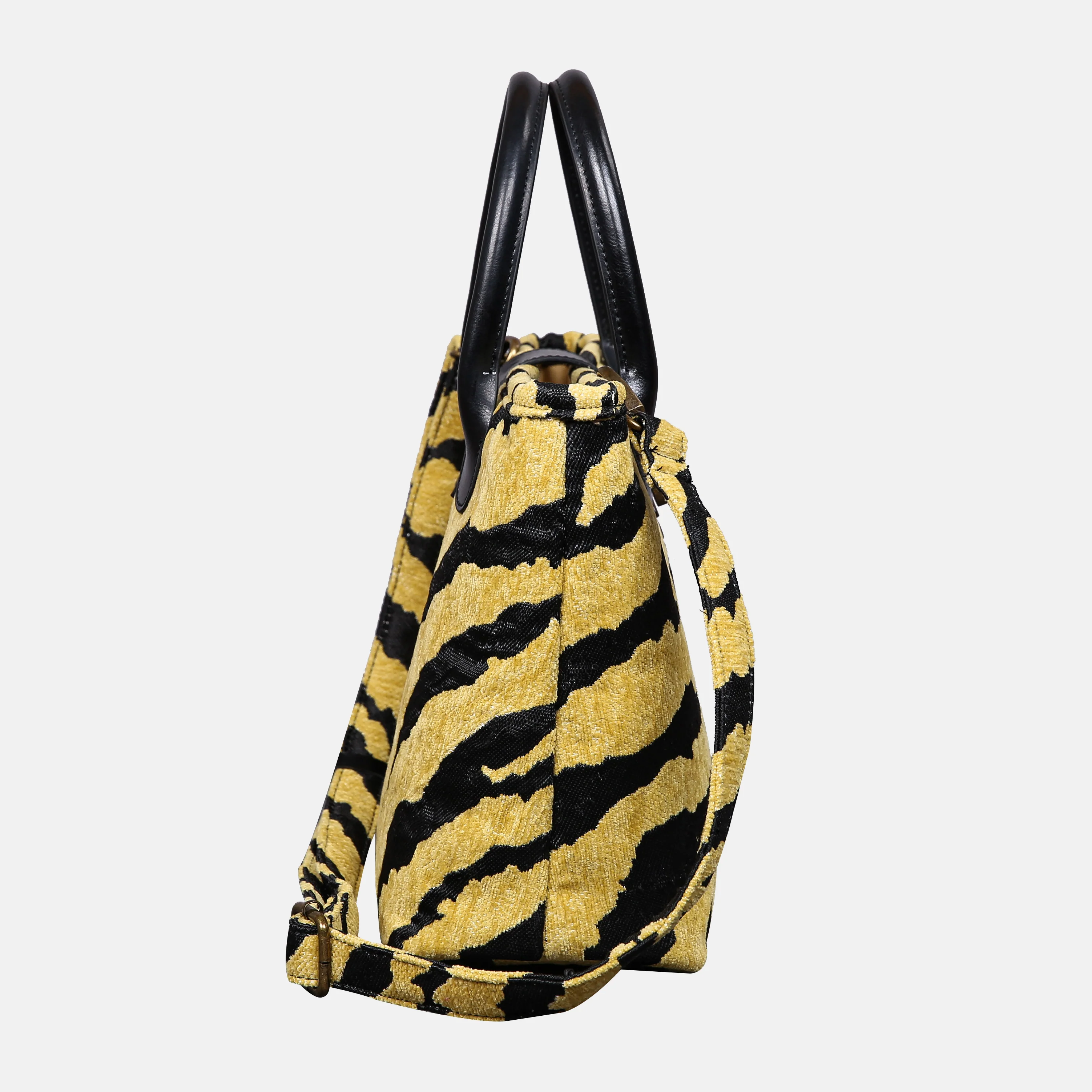 Tiger Stripe Tuck Lock Carpet Satchel - Image 3