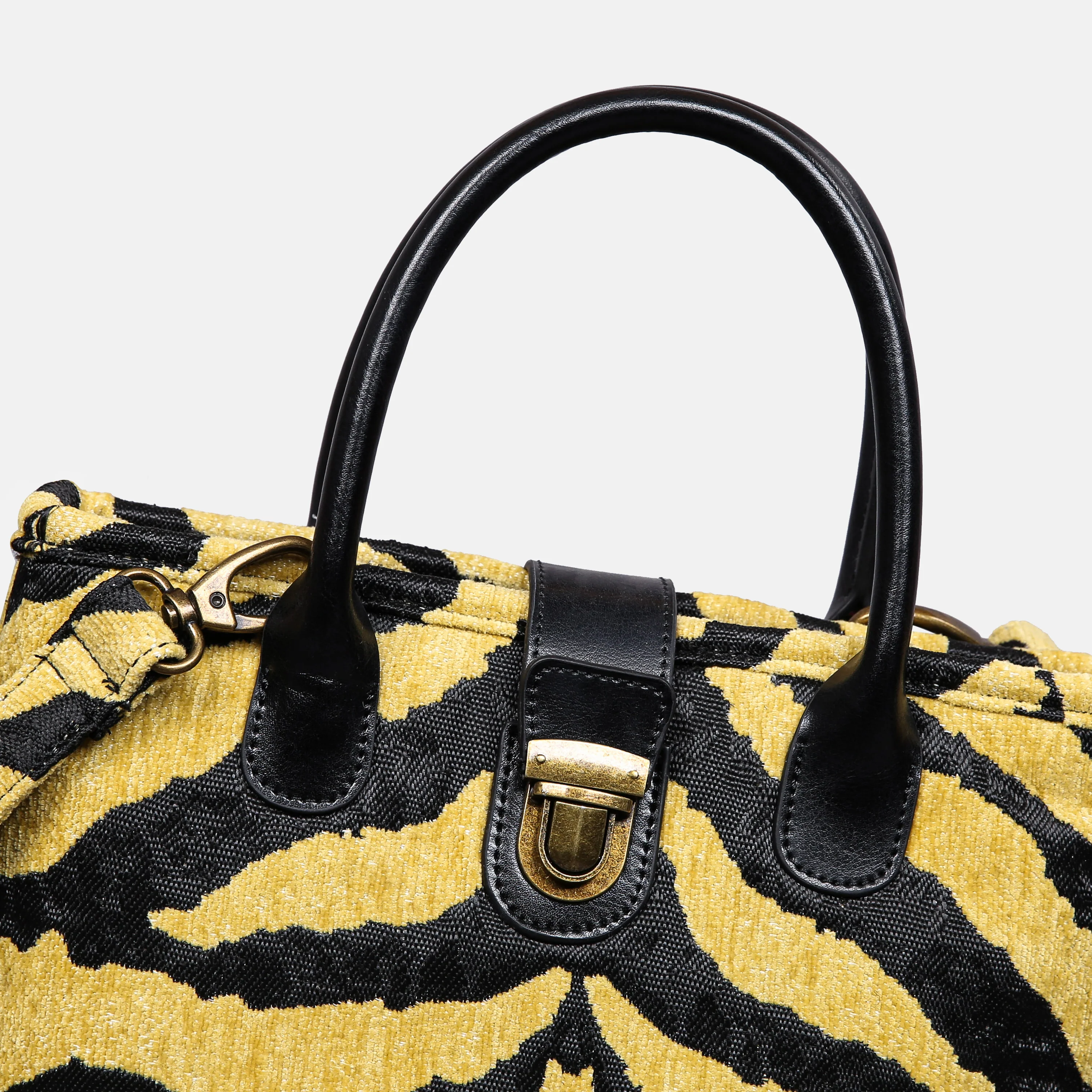 Tiger Stripe Tuck Lock Carpet Satchel - Image 4