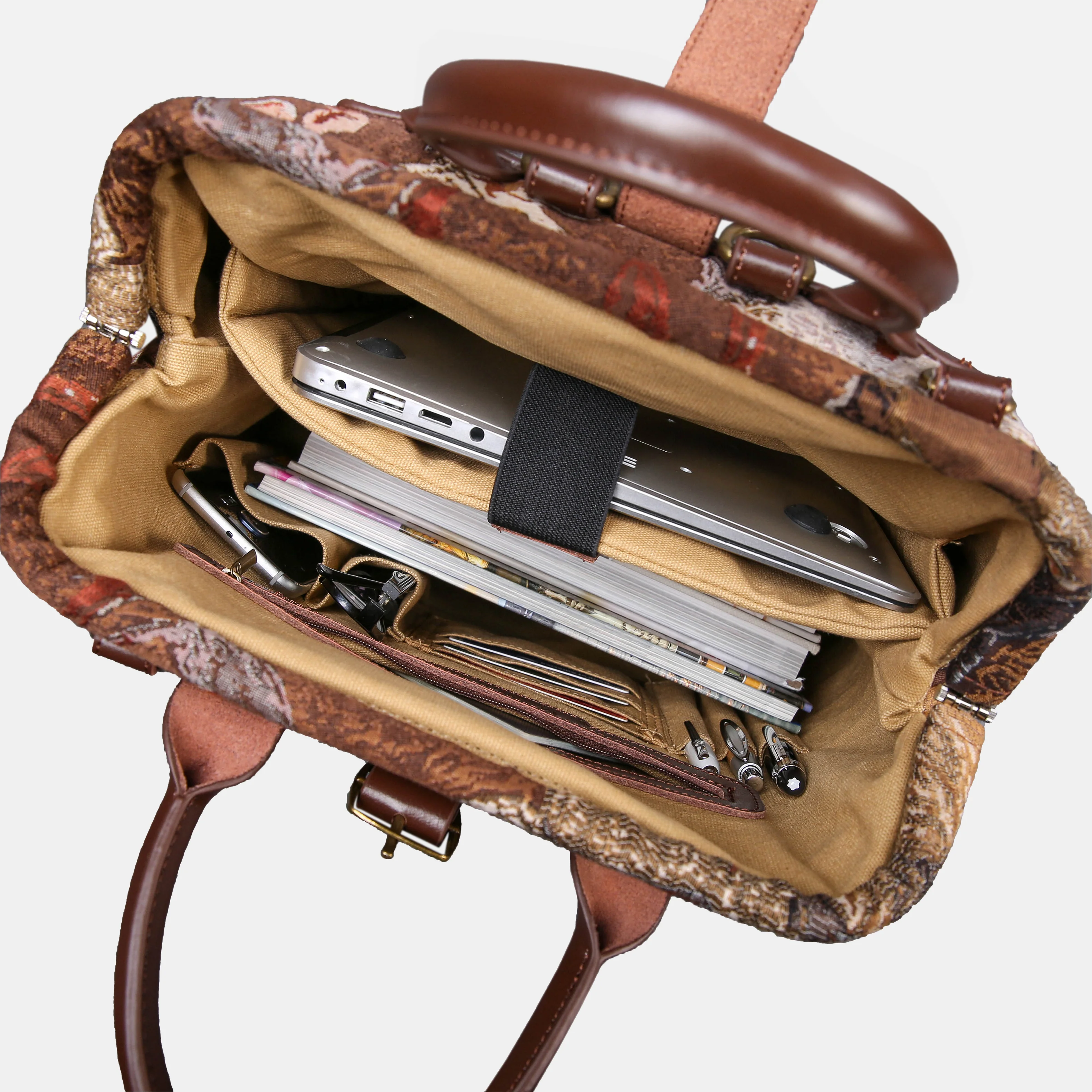 Abstract Brown Carpet Laptop Backpack - Image 5