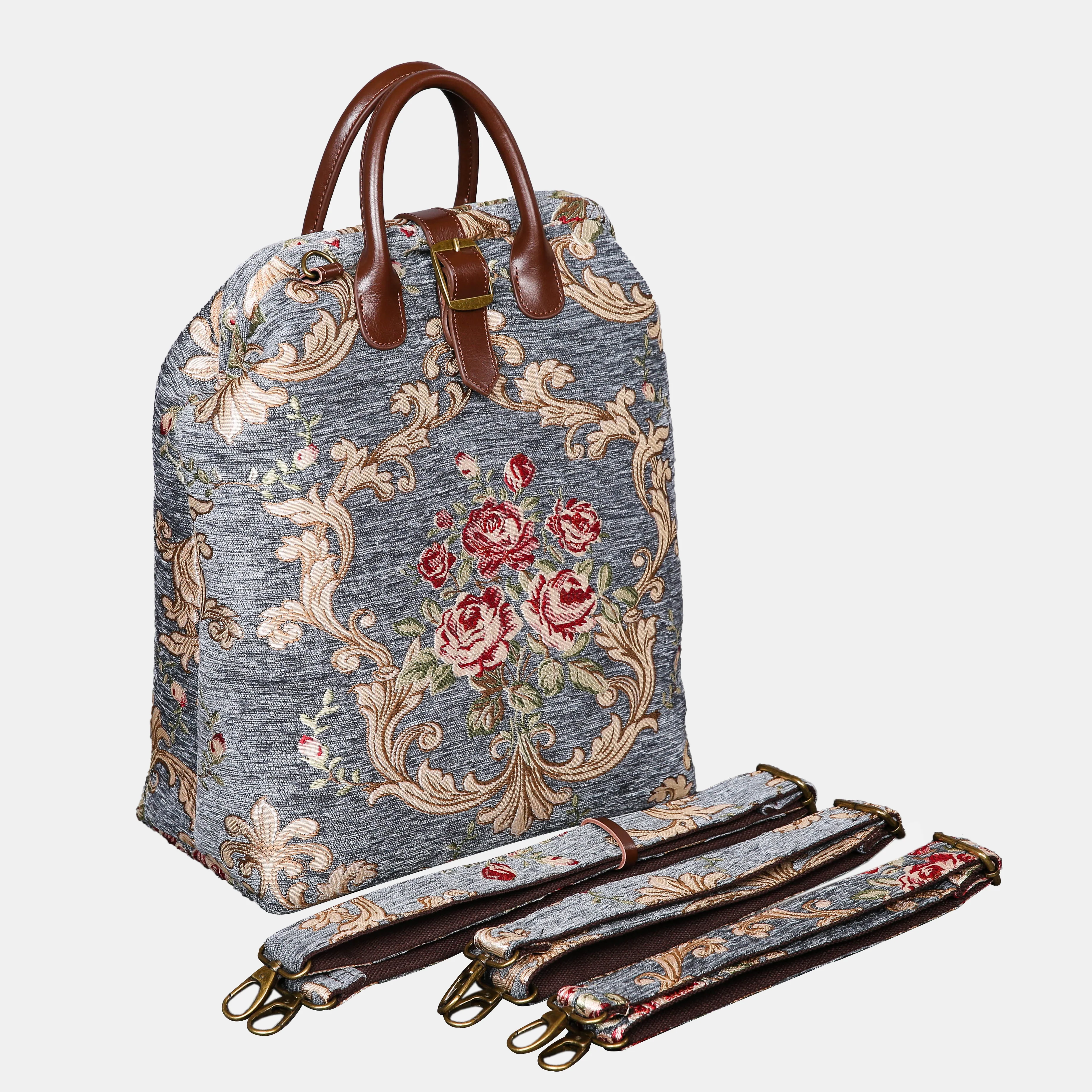 Baroque Garden Grey Carpet Laptop Backpack - Image 3