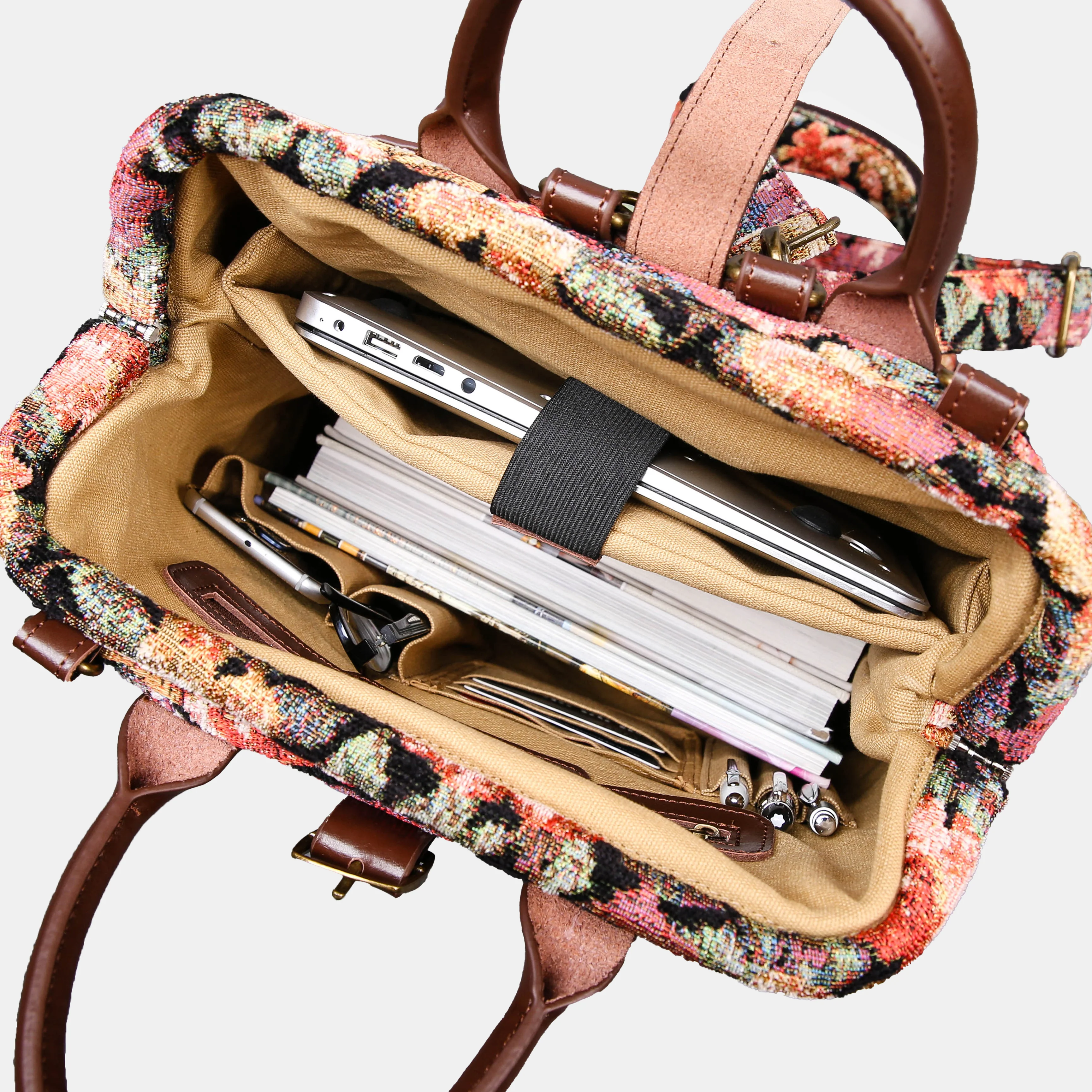 Floral Rose Carpet Laptop Backpack - Image 8