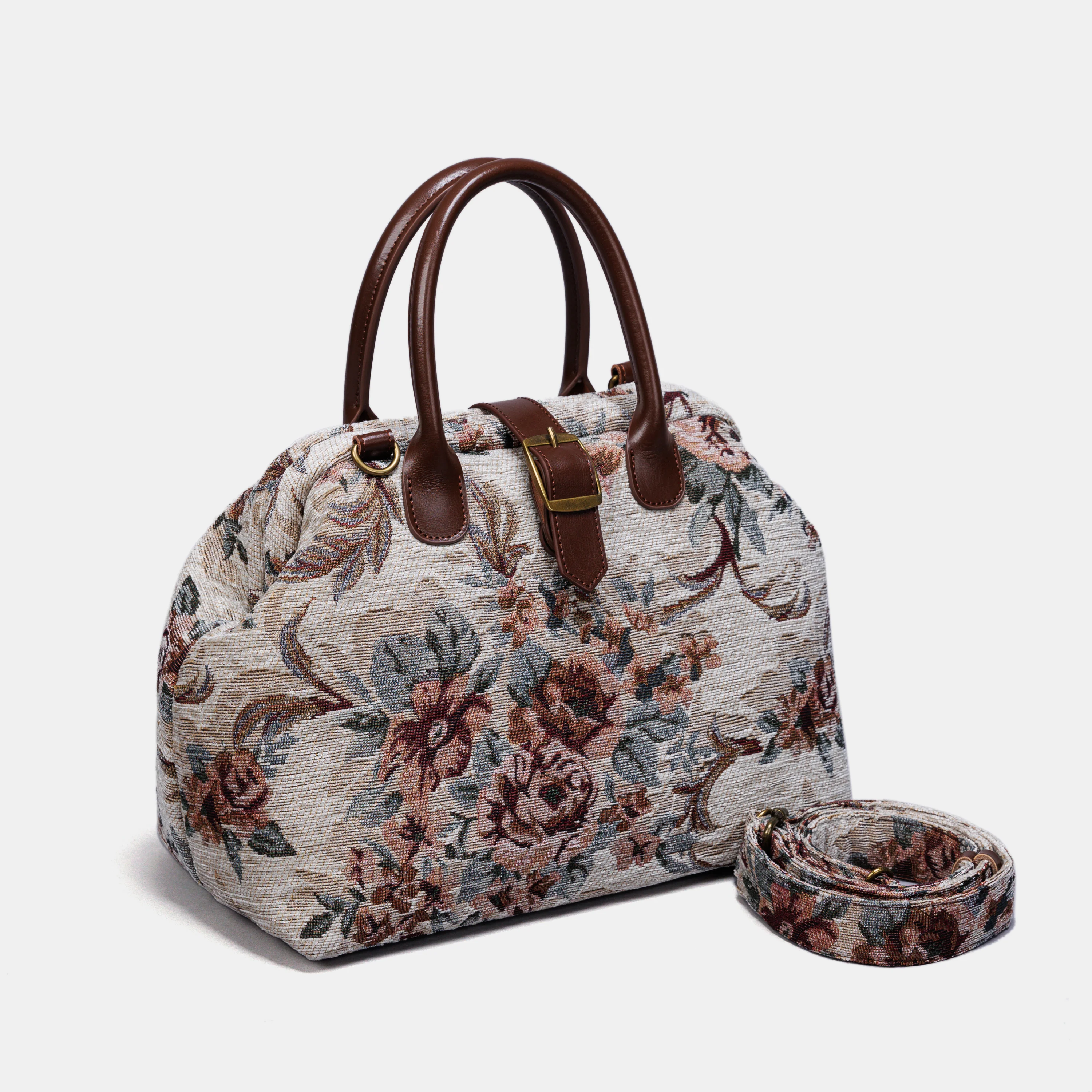 Victorian Retro Rose Carpet Handbag Purse - Image 2