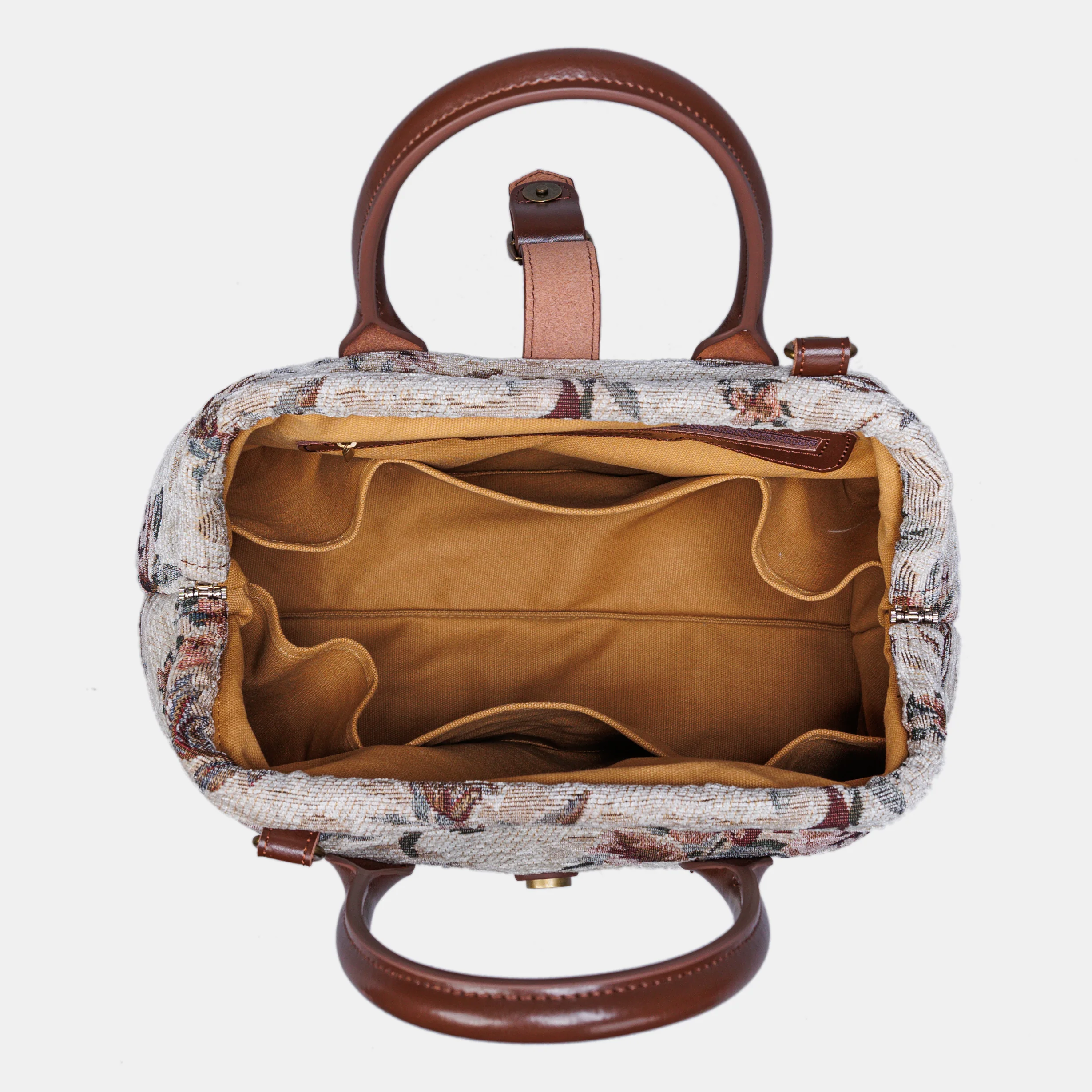Victorian Retro Rose Carpet Handbag Purse - Image 6
