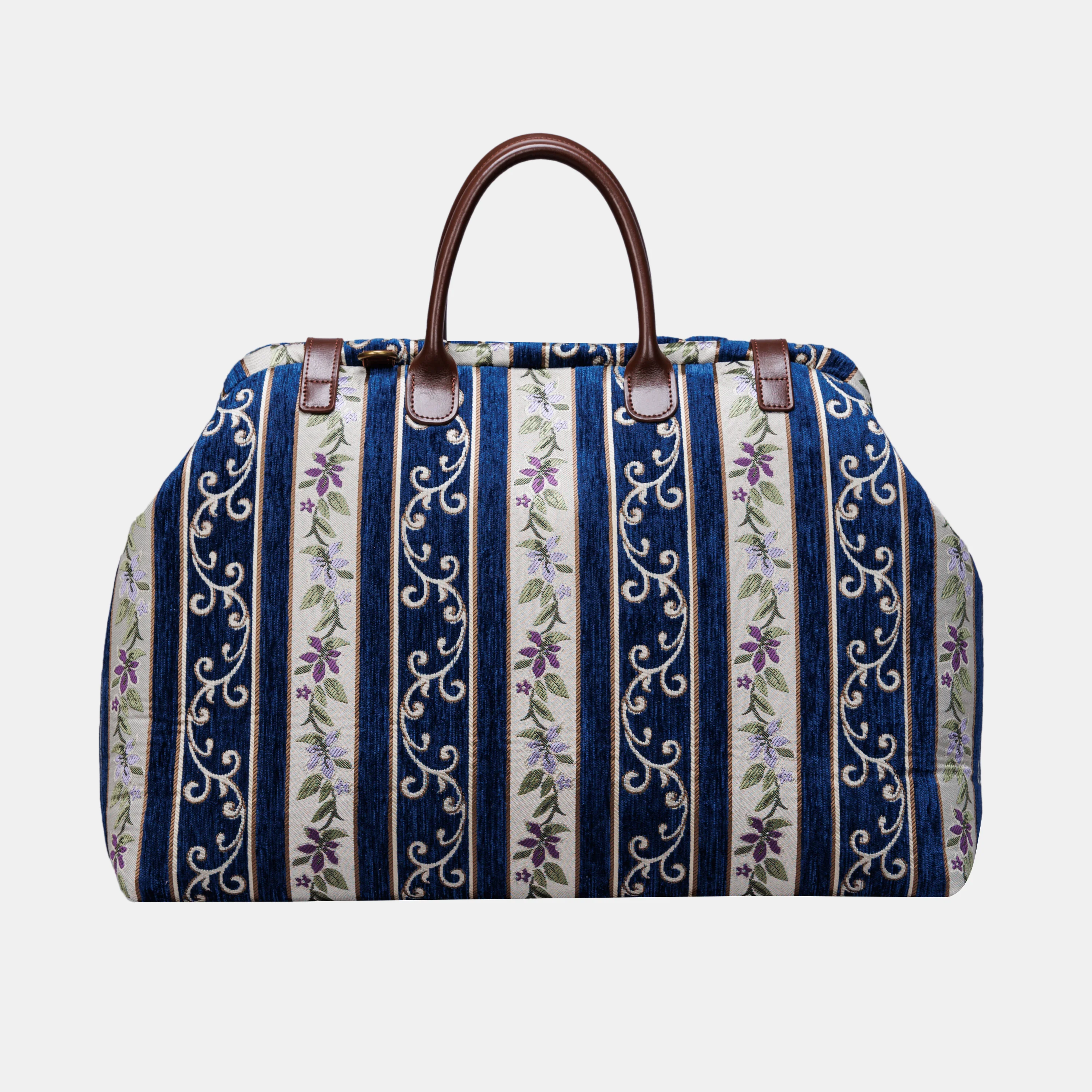 Victorian Stripes Navy Large Carpetbag - Image 4