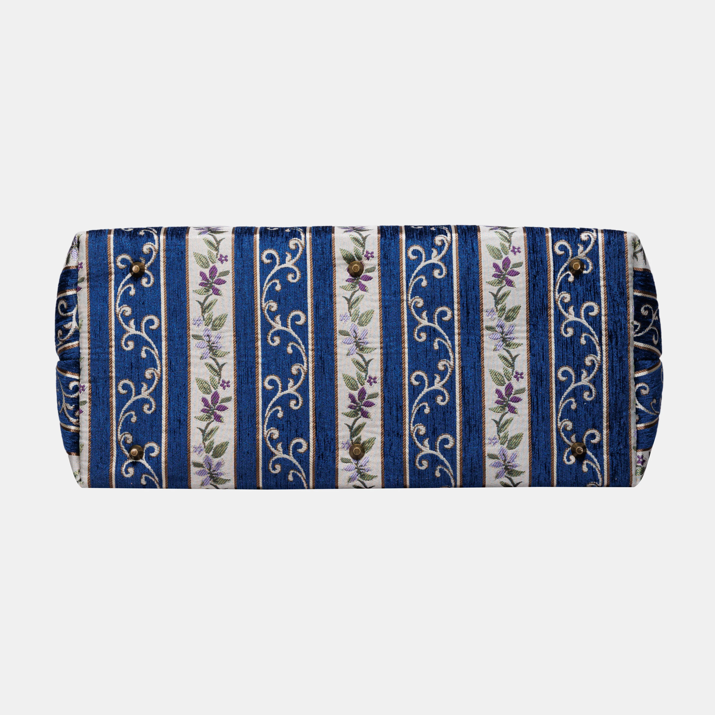 Victorian Stripes Navy Large Carpetbag - Image 6