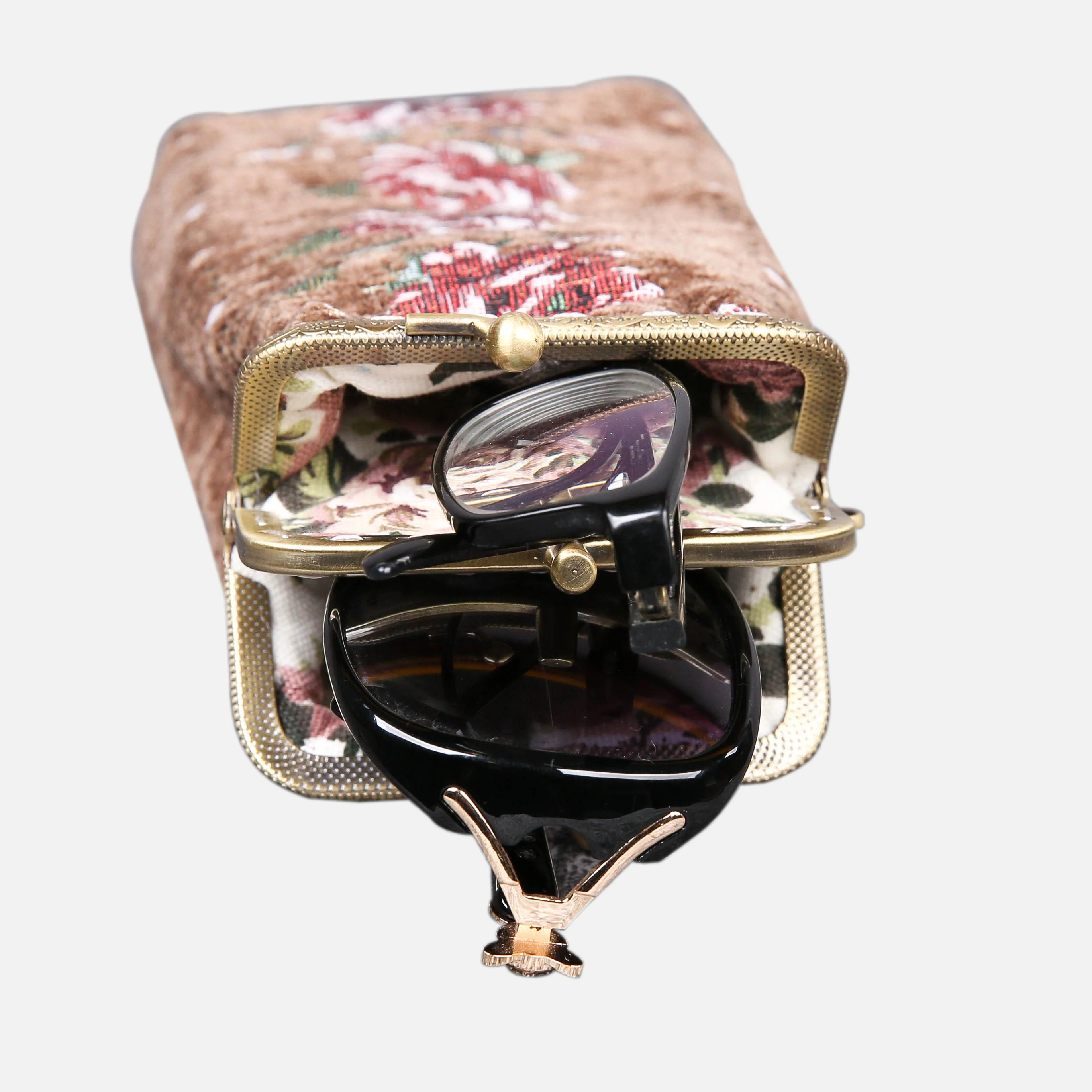 Rose Series Coffee Carpet Eyeglasses Case - Image 3