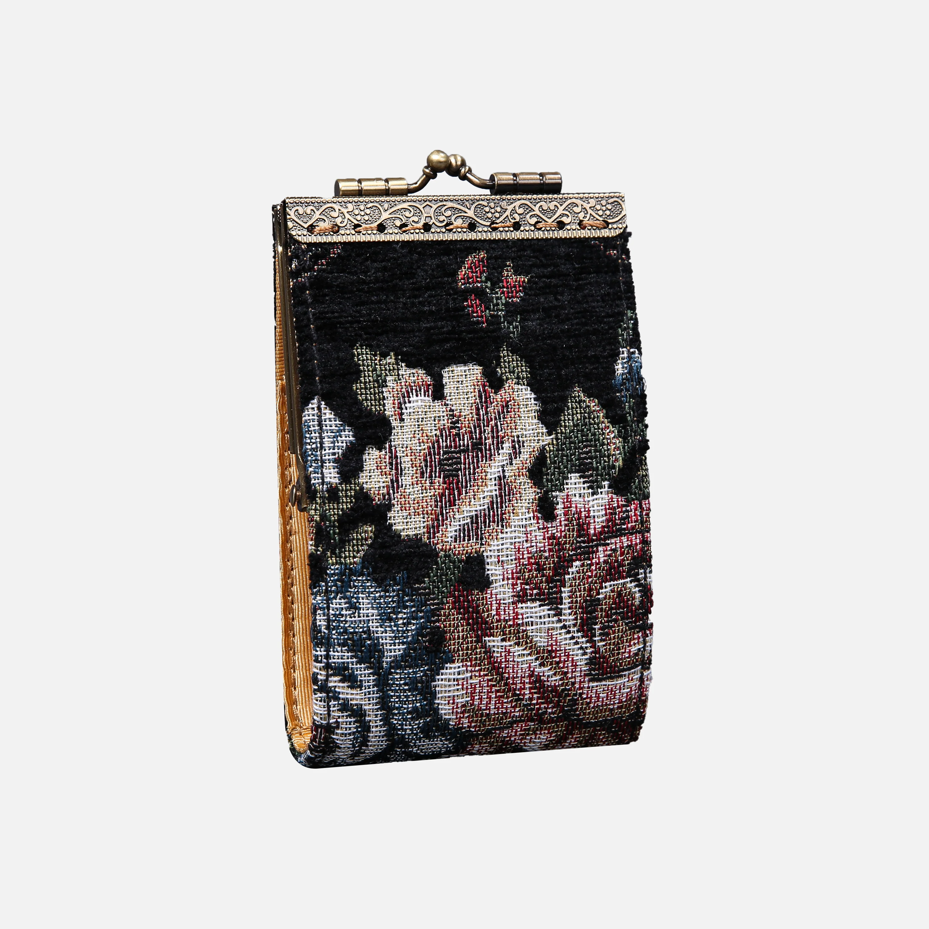 Floral Black Card Wallet - Image 2