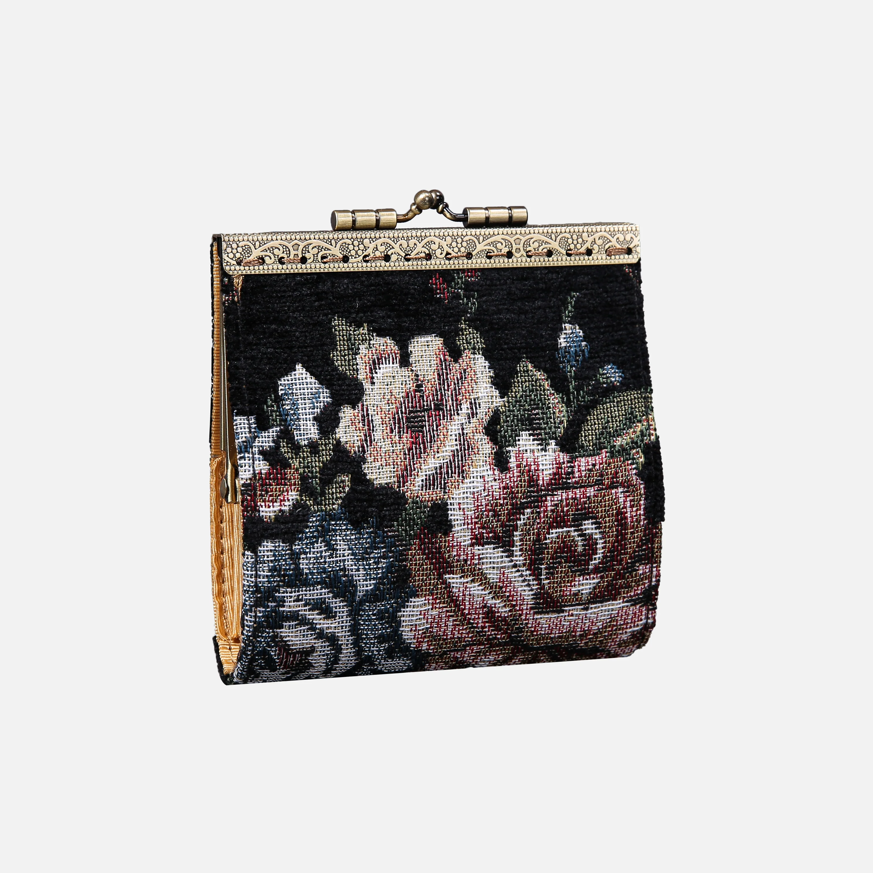 Floral Black Card Wallet - Image 3