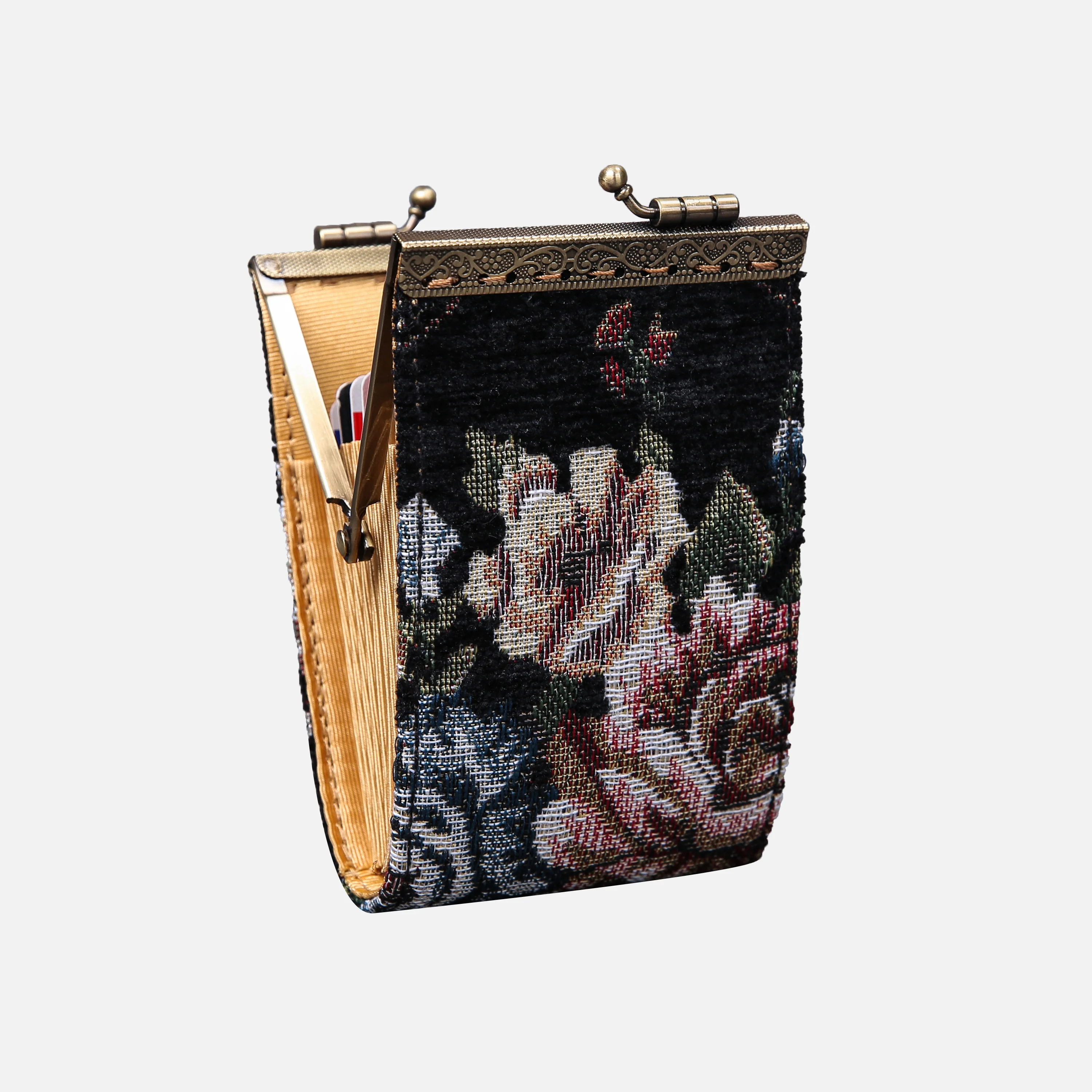 Floral Black Card Wallet - Image 4